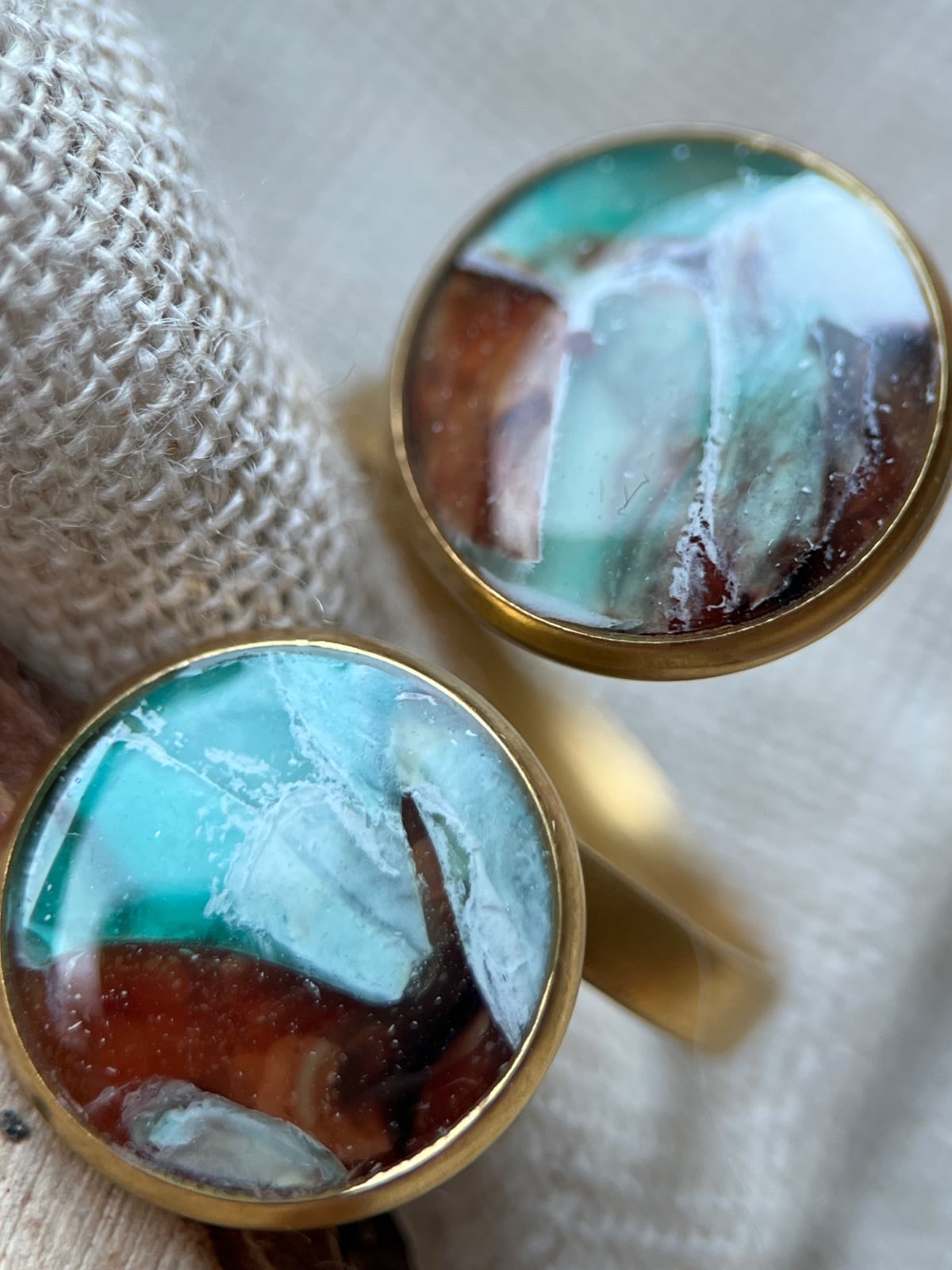 Oceaan ring faux steen 1 - verstelbaar - 110624 Oceaan ring faux steen 1 - verstelbaar