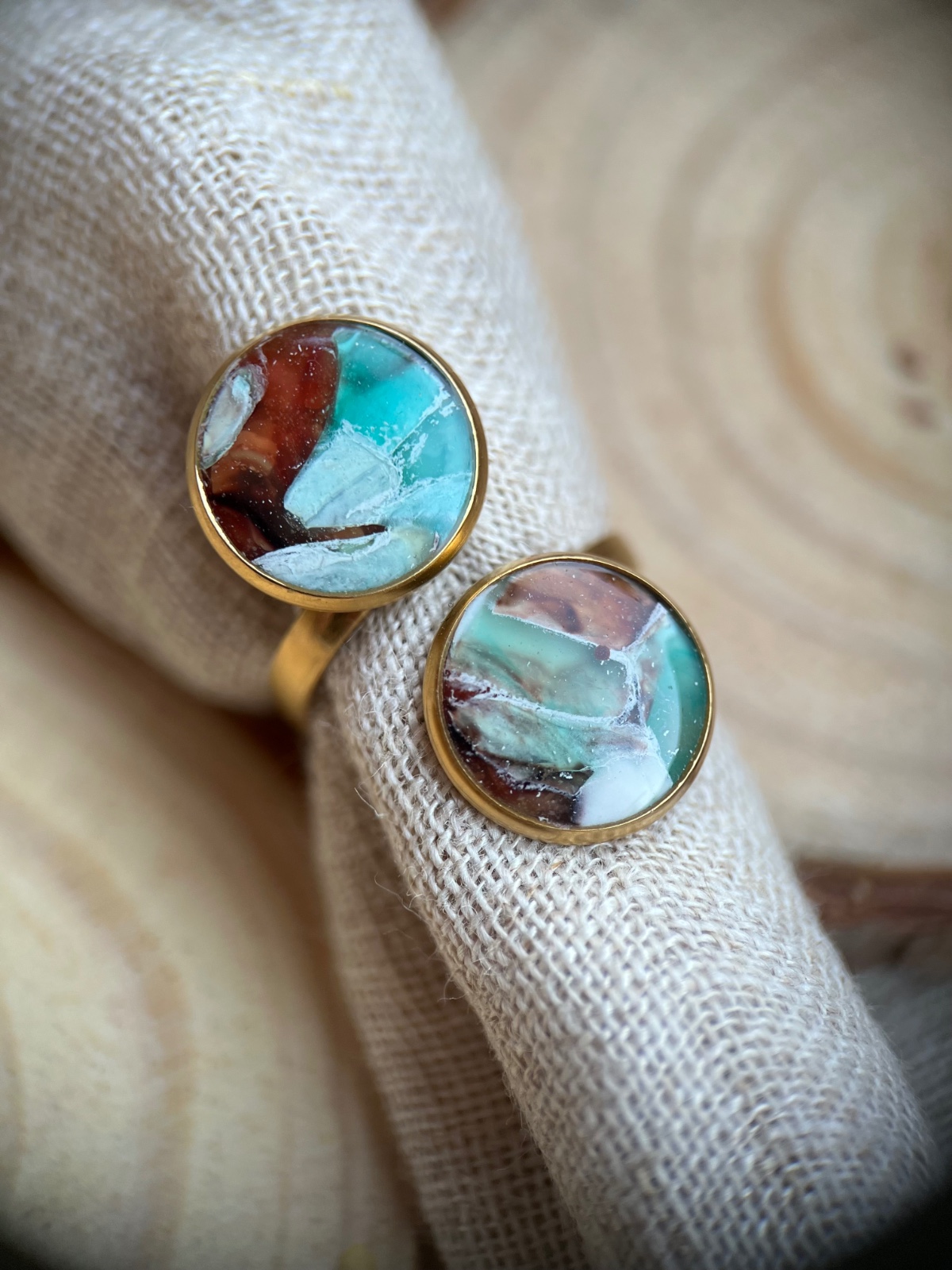 Oceaan ring faux steen 1 - verstelbaar - 110625 Oceaan ring faux steen 1 - verstelbaar