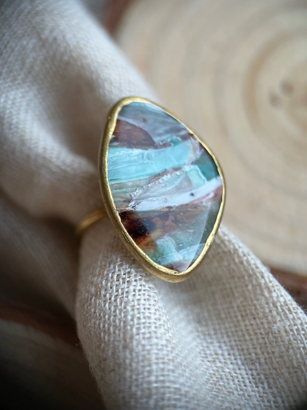 Oceaan ring faux steen III- verstelbaar - 110609 Oceaan ring faux steen III- verstelbaar