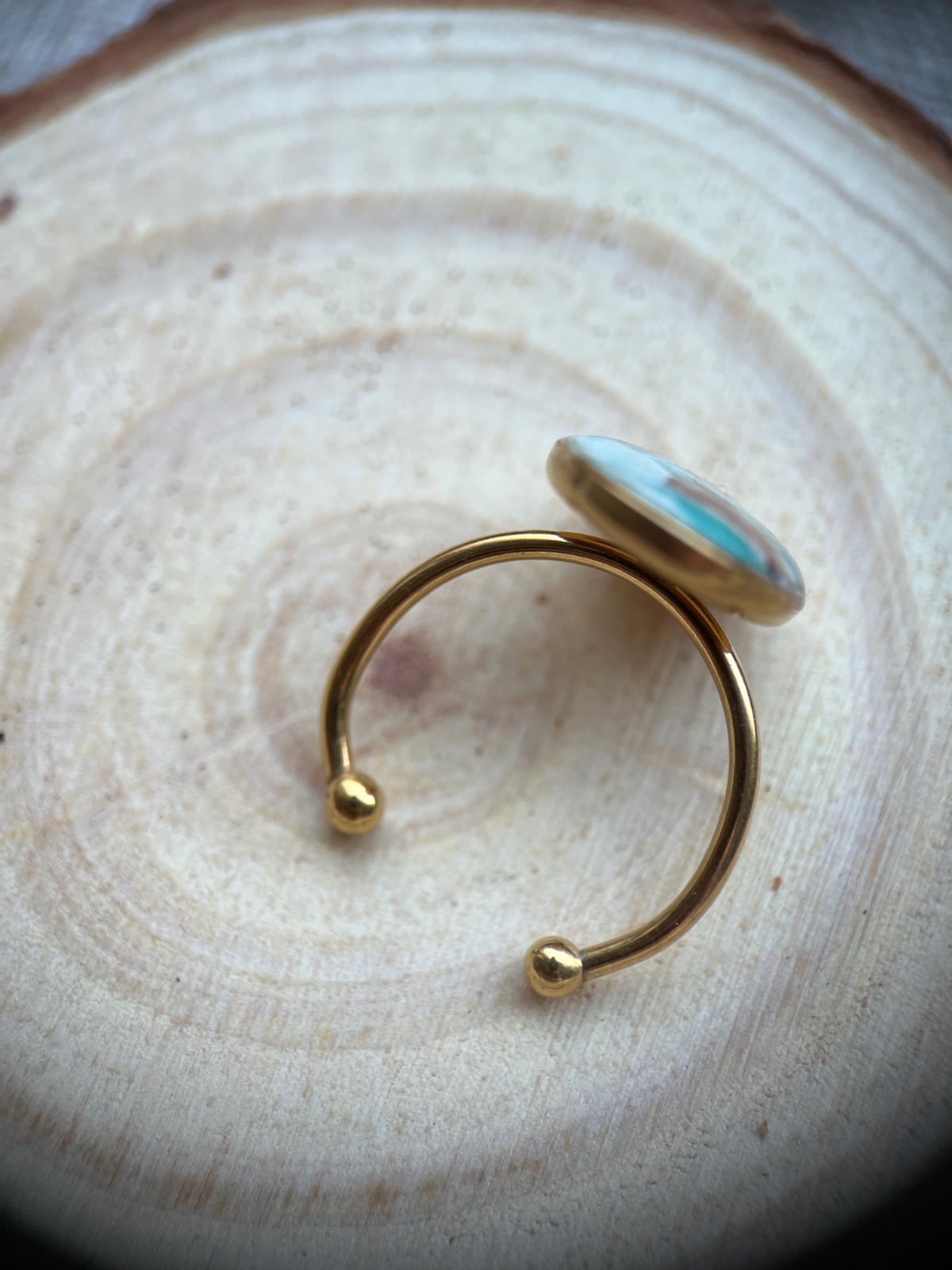 Oceaan ring faux steen variant B - verstelbaar - 110605 Oceaan ring faux steen II - verstelbaar