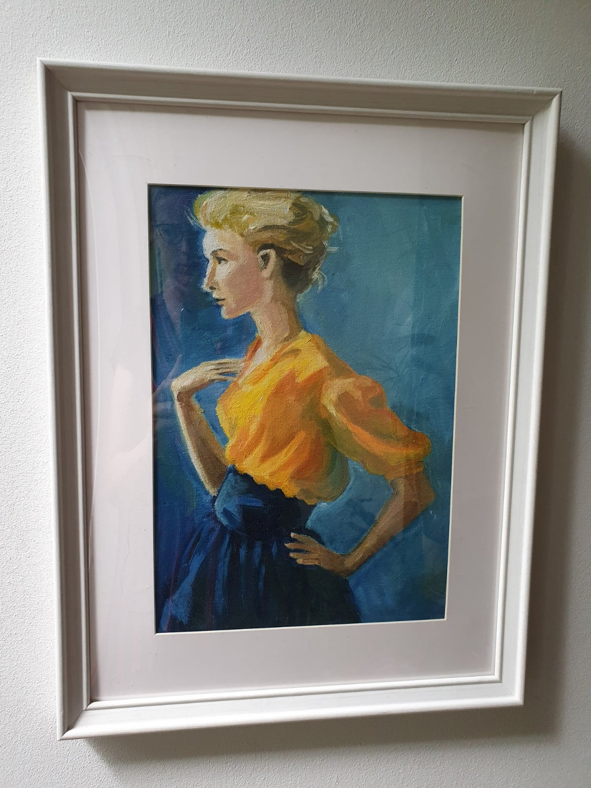 prachtige dame, unieke kunstprint, wanddecoratie