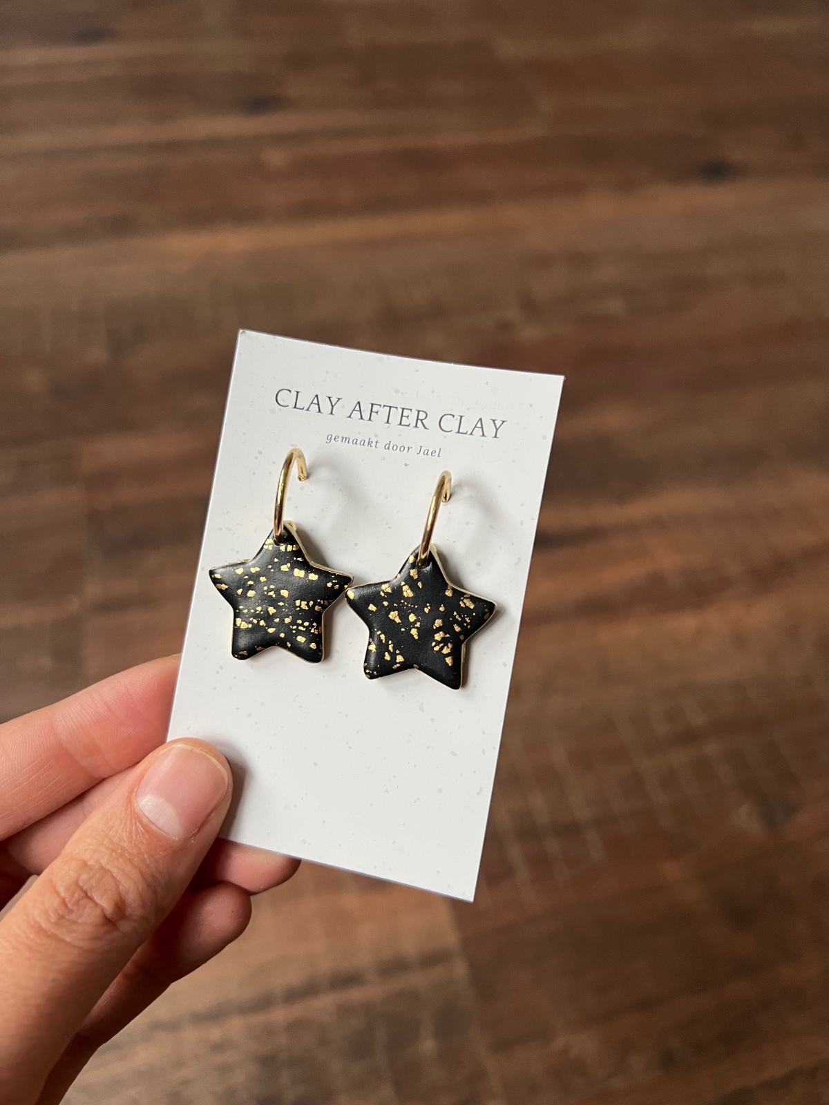 Ster oorbellen goud/zilver/zwart