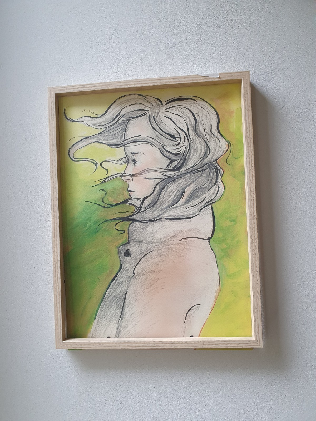 kunstprint Portret, "storm“, Vrouw in de Wind – Dromerig Vrouwelijk Portret | A3 Kunstprint | Moderne Wanddecoratie | hoogwaardige kunstprint”