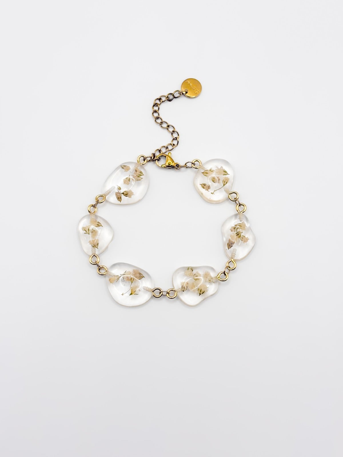 Armband met Steenvormige Hangers Gevuld met Echt Gipskruid (The Classics)