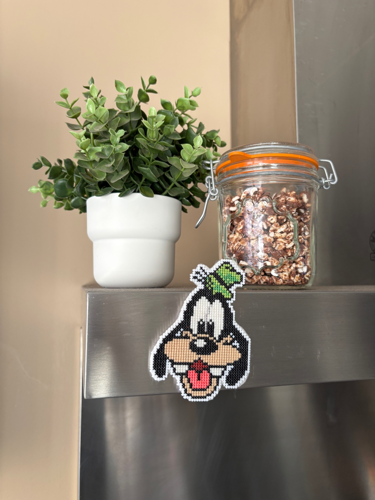 Handgemaakte Goofy Borduurmagneet