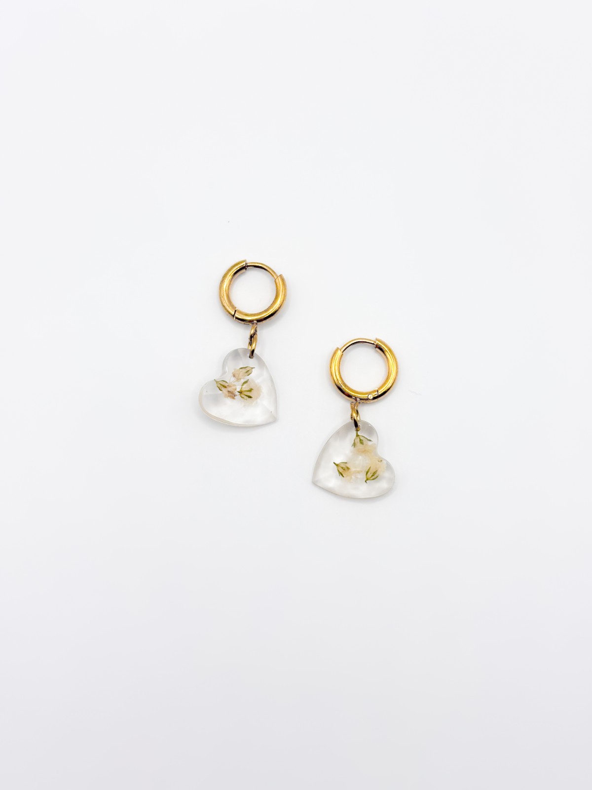 Hartjes Oorbellen Gevuld met Echt Gipskruid (The Classics)