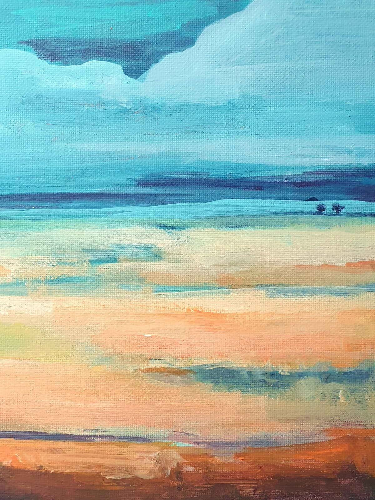 in de wolken. Origineel schilderij