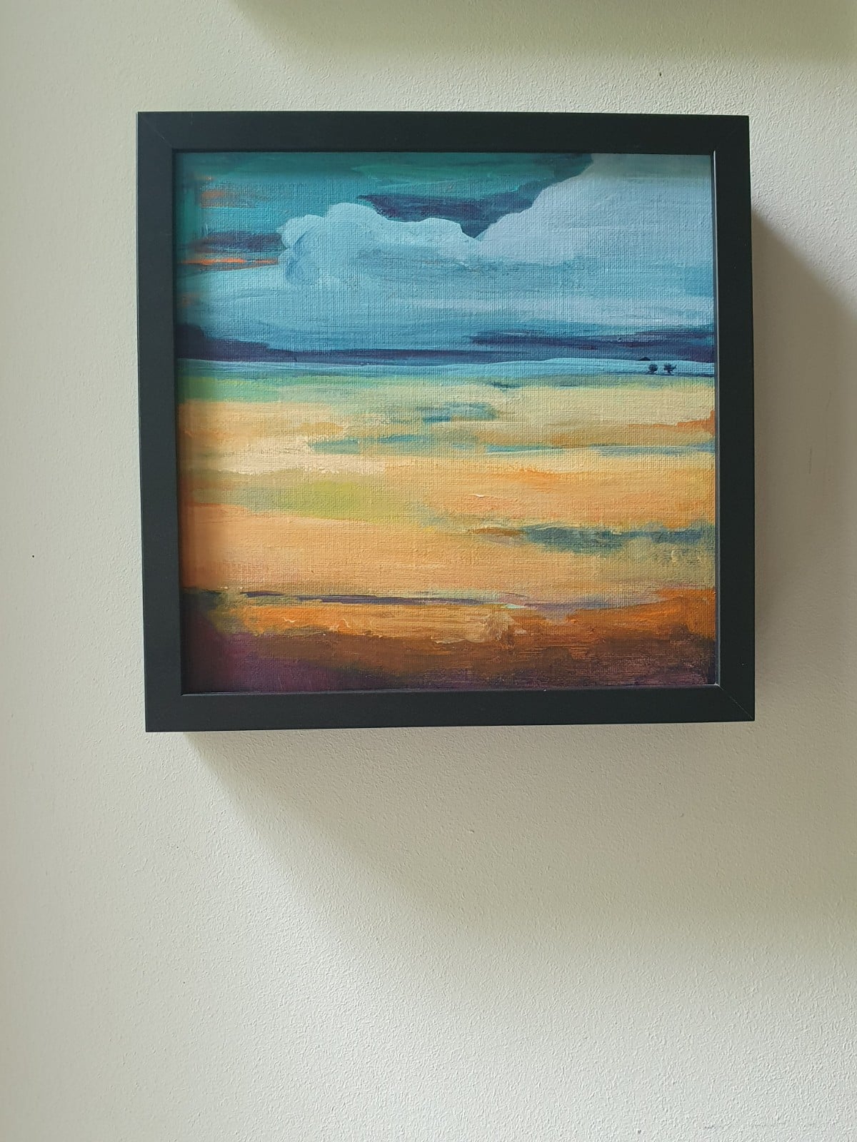 in de wolken. Origineel schilderij