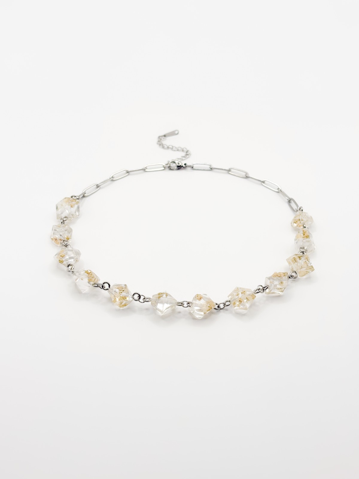 Ketting met Kristalvormen Gevuld met Echt Gipskruid (The Classics)