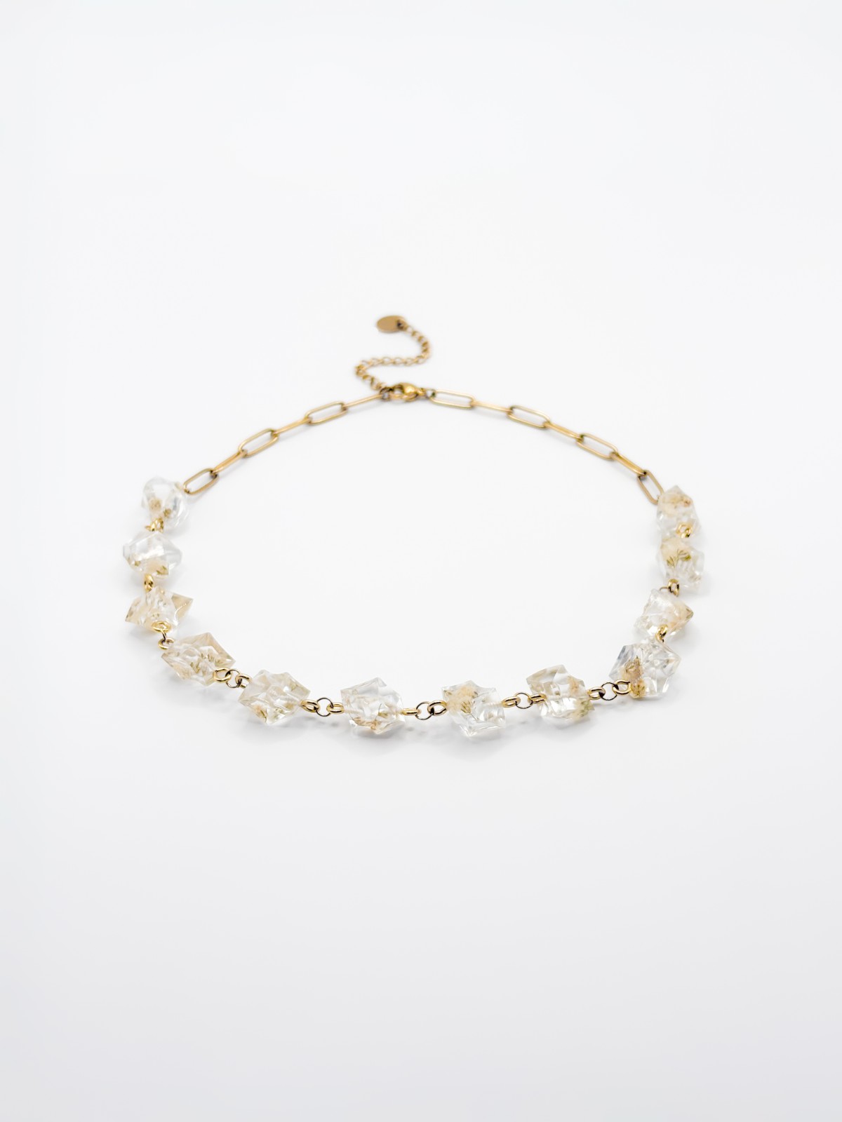 Ketting met Kristalvormen Gevuld met Echt Gipskruid (The Classics)