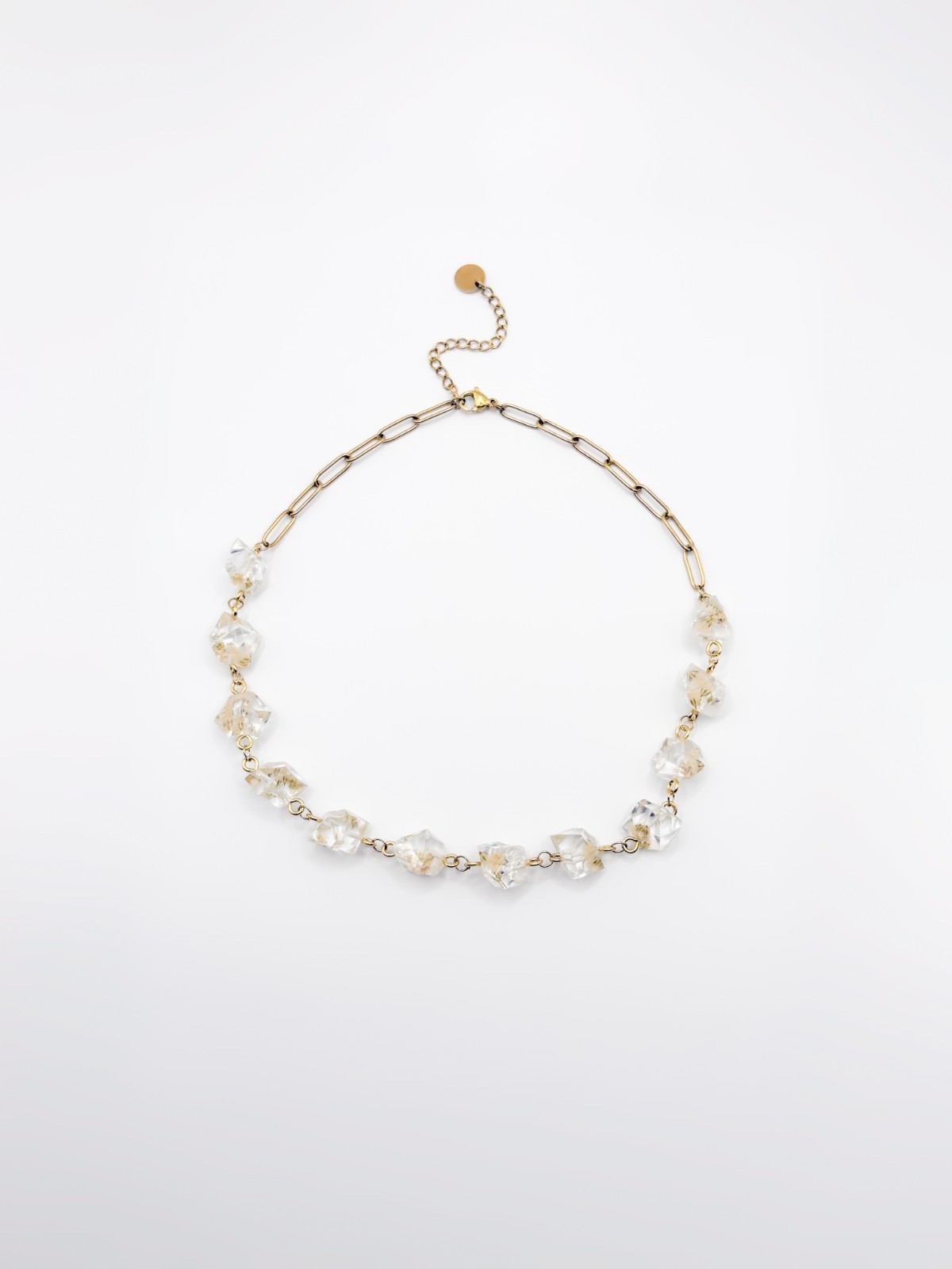 Ketting met Kristalvormen Gevuld met Echt Gipskruid (The Classics)