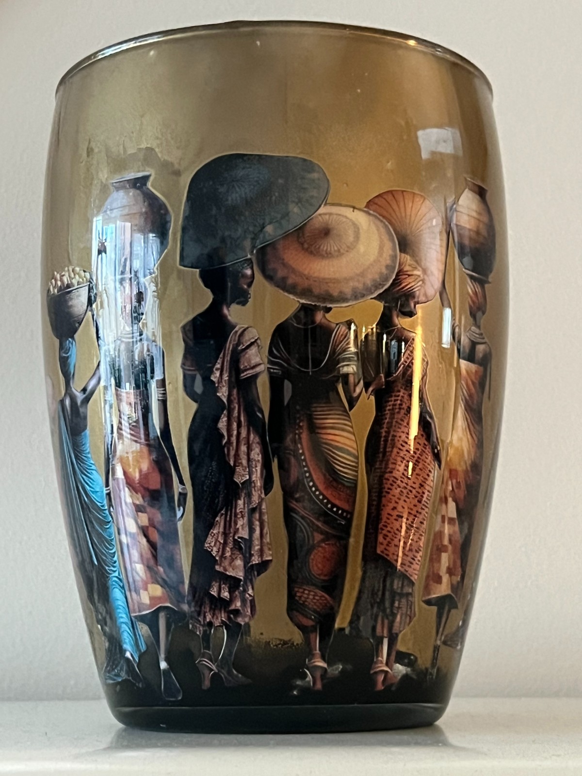 MUSE -handgemaakte glazen designvaas met Afrikaanse kunst – stateme… - 112782 MUSE -handgemaakte glazen designvaas met Afrikaanse kunst – statement piece voor boho & modern interieur