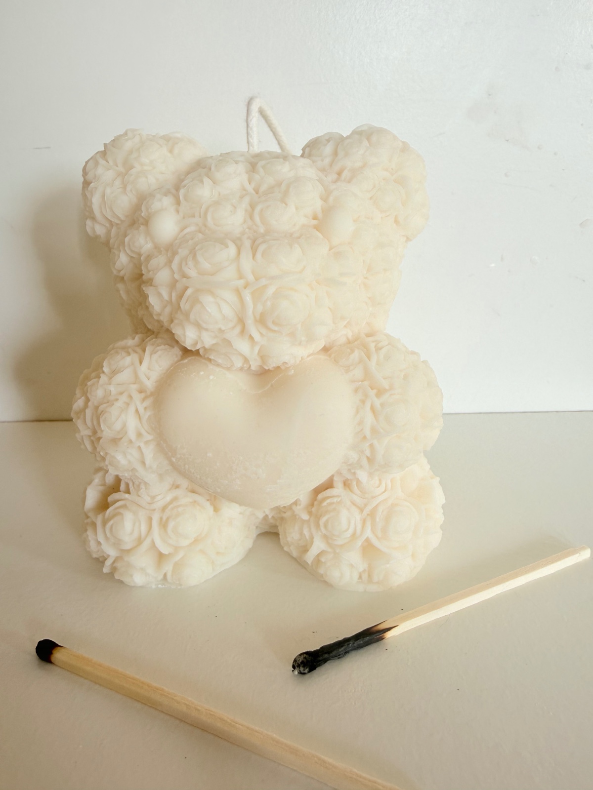 Rozenkaars beer met hartje XXL