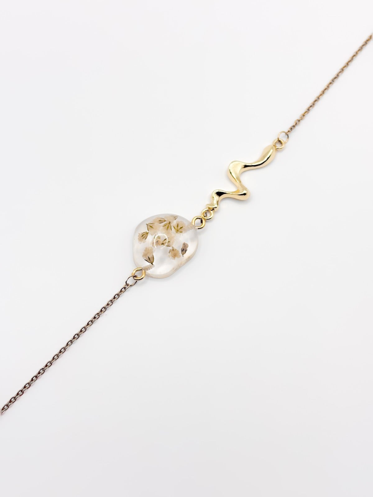 Sierlijke Ketting met Steen Gevuld met Echt Gipskruid (The Classics)