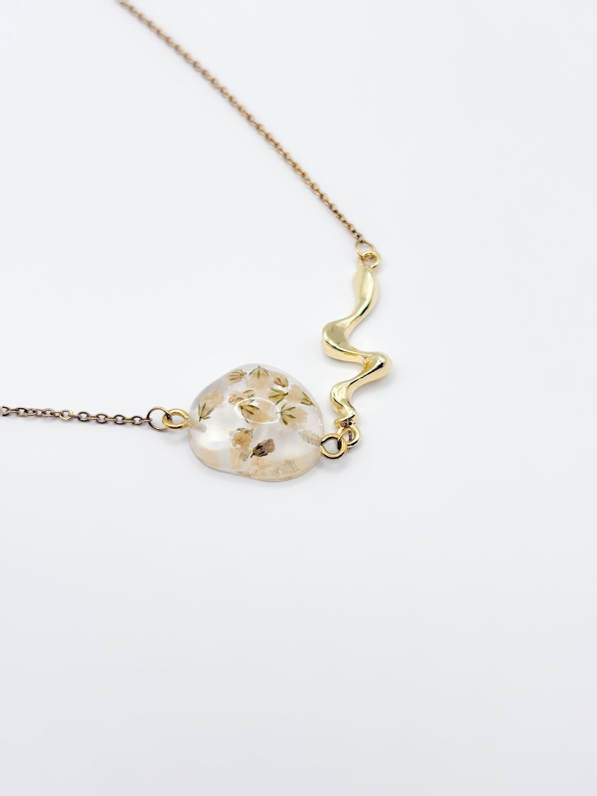 Sierlijke Ketting met Steen Gevuld met Echt Gipskruid (The Classics)