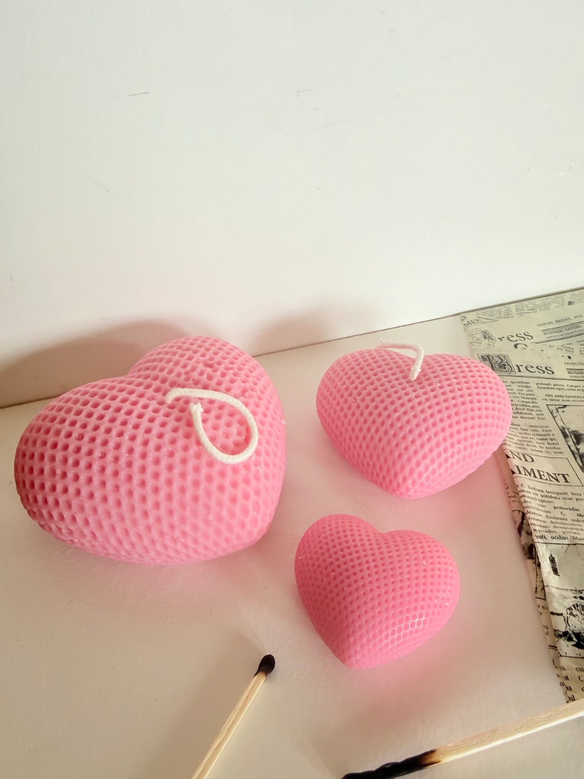 Valentijn kaars hartjes - set