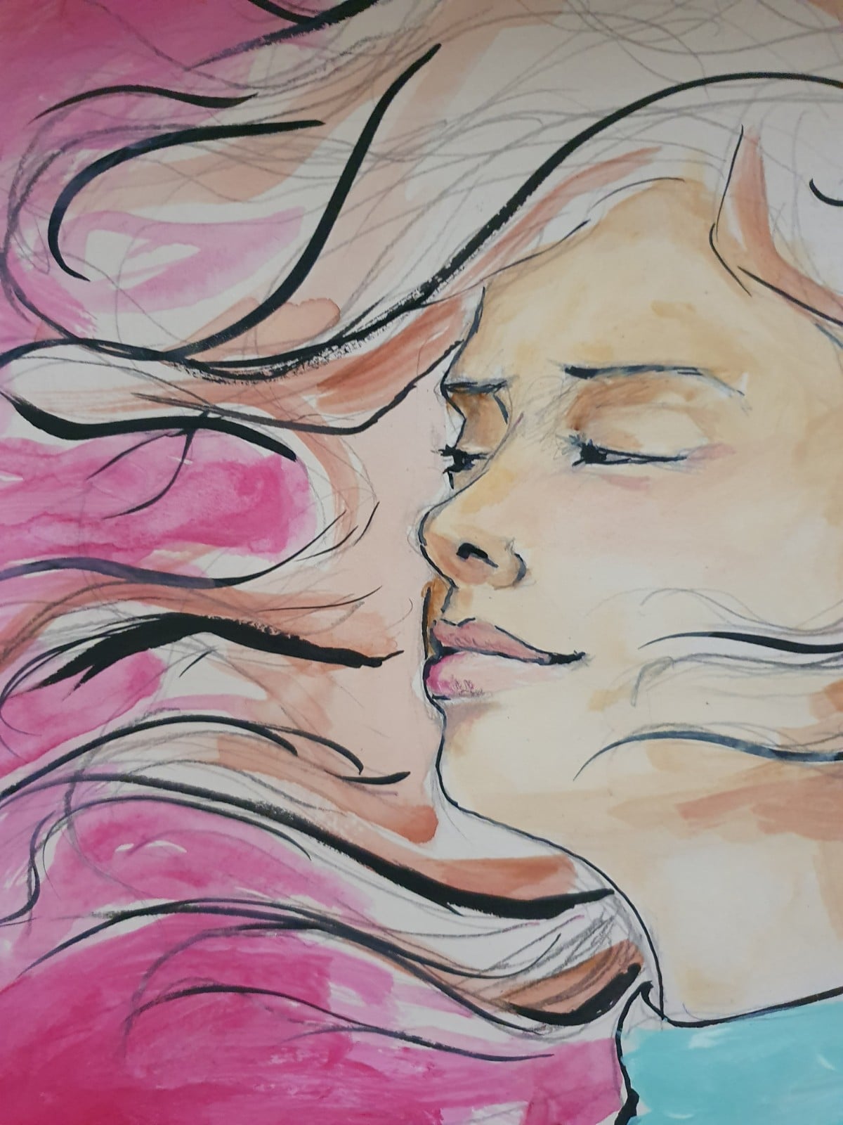 windy day portret A3 print