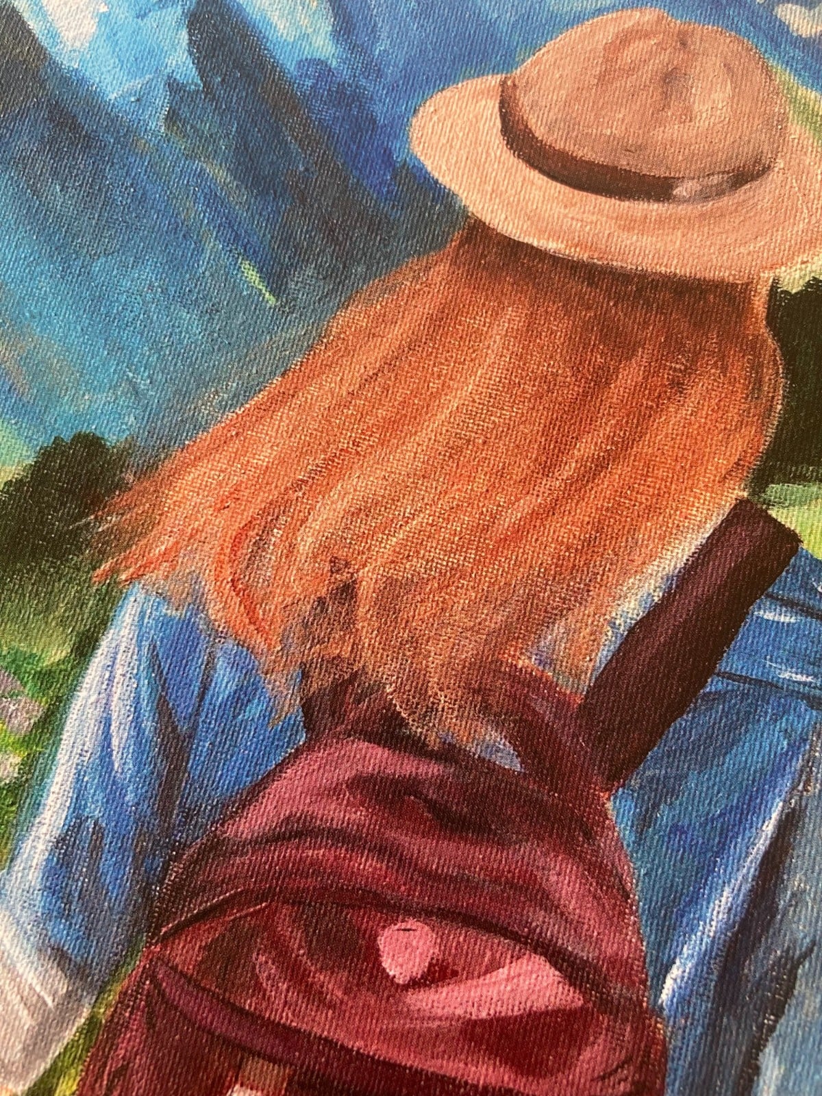 Woman in the Mountains – Bergbloei A4 kunstposter met bergen en bloemen