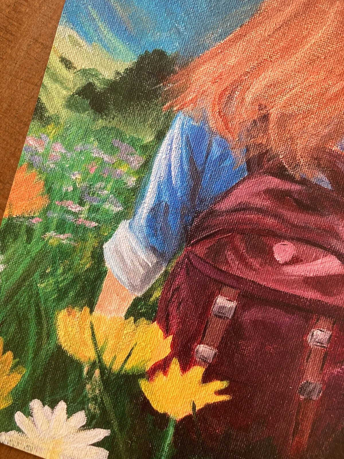 Woman in the Mountains – Bergbloei A4 kunstposter met bergen en bloemen