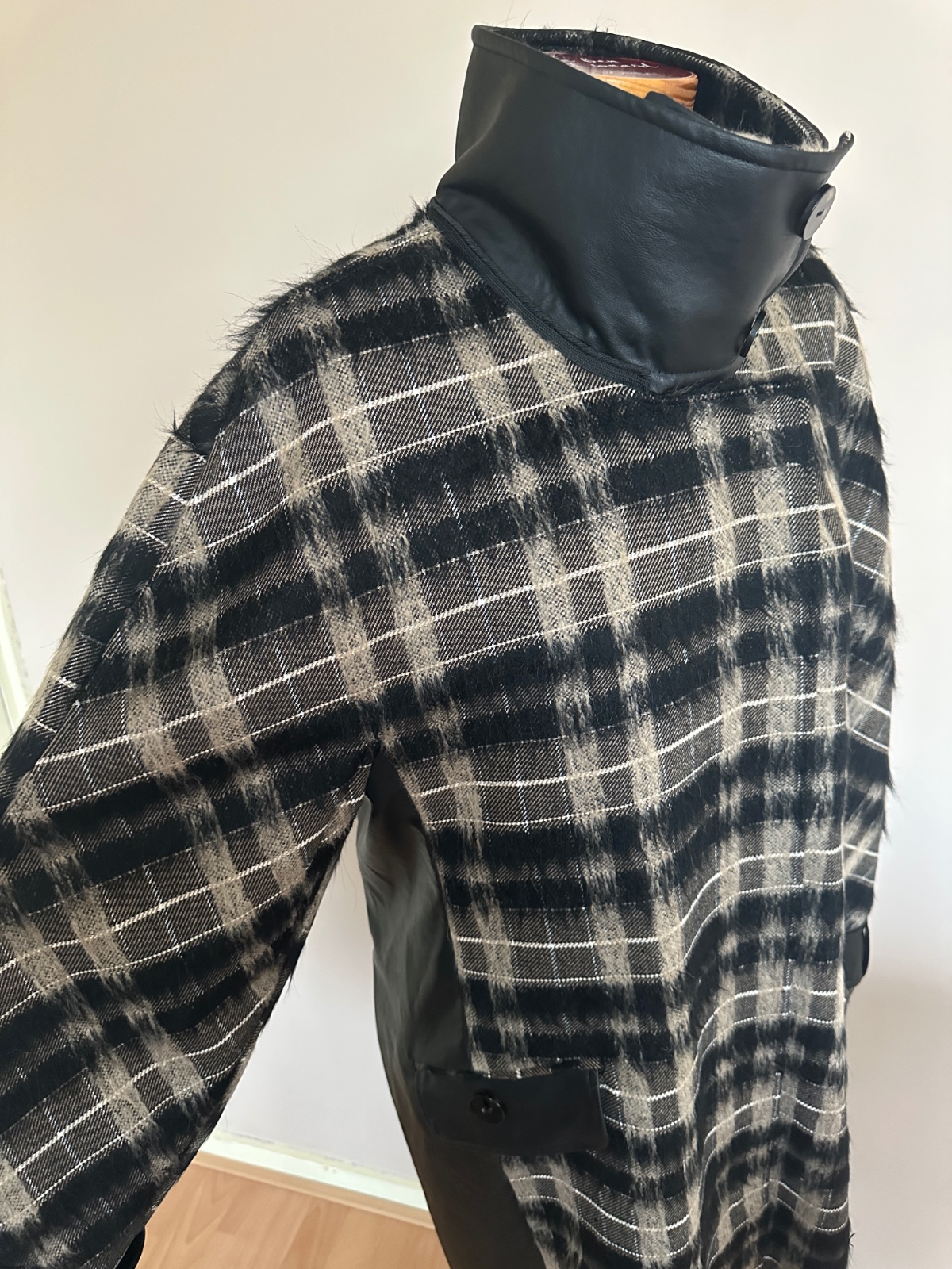 Dames jas, herfst/lente jas, funnel neck coat