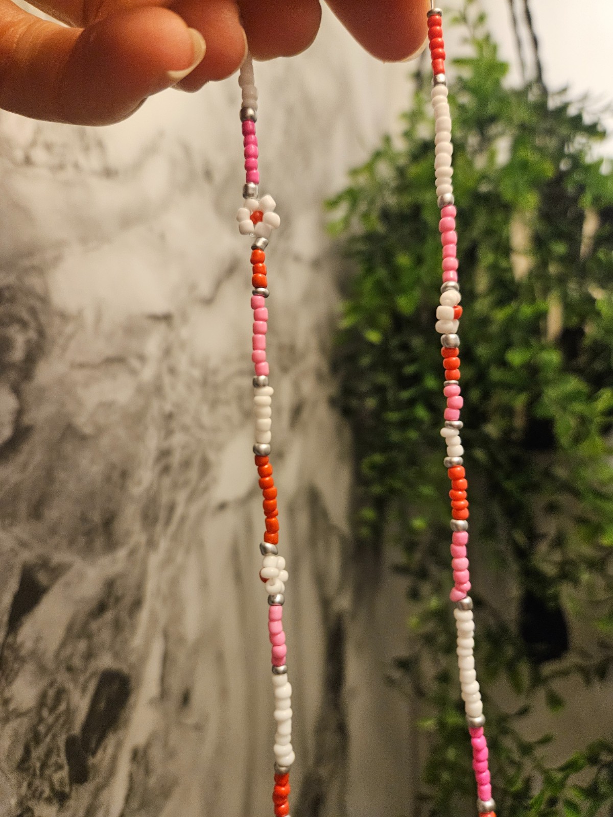 Gekleurde bloemen kralenketting