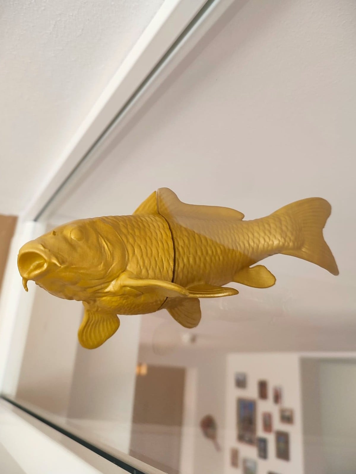 Golden Koi fish window art