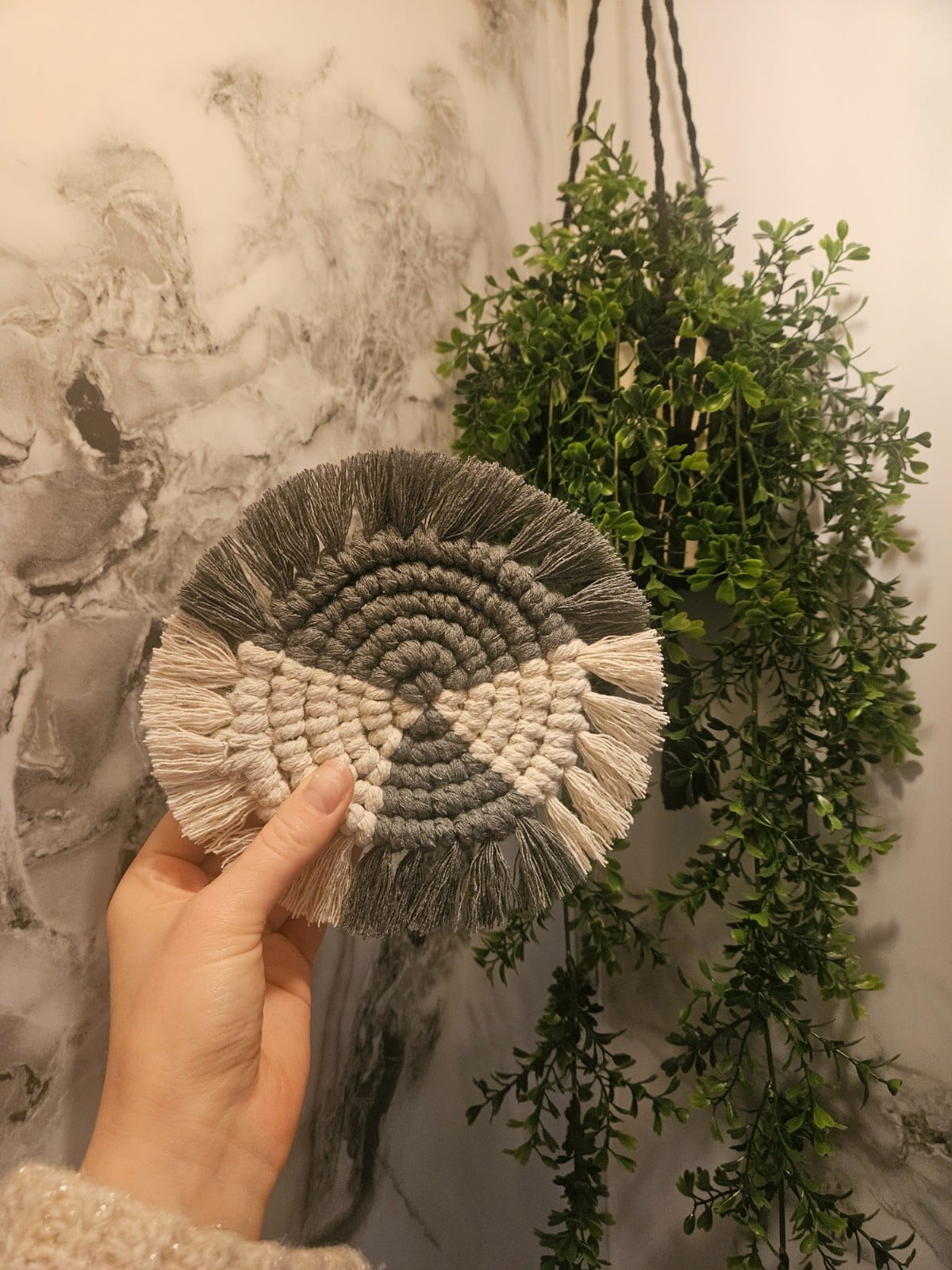 Grijs/offwhite onderzetter - 117685 Grijs/offwhite onderzetter