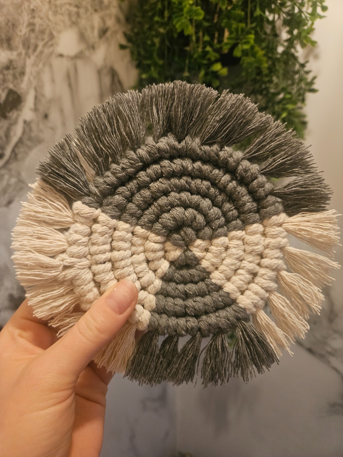 Grijs/offwhite onderzetter - 117686 Grijs/offwhite onderzetter