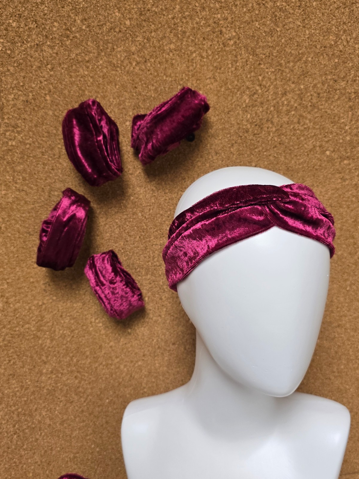 Haarband met draad | velours | handgemaakt | vormbaar | meerdere draagwijzen
