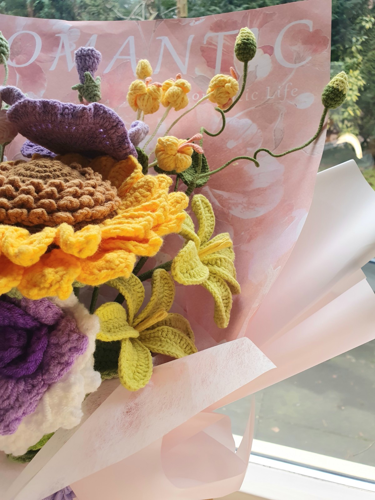 Handgemaakt Gehaakt Zonnebloemboeket – Kleurrijk & Uniek