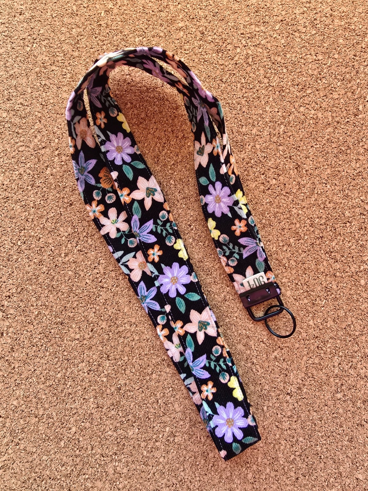 Keycord vlak | handgemaakt | babyrib | bloemen | Atelier 904