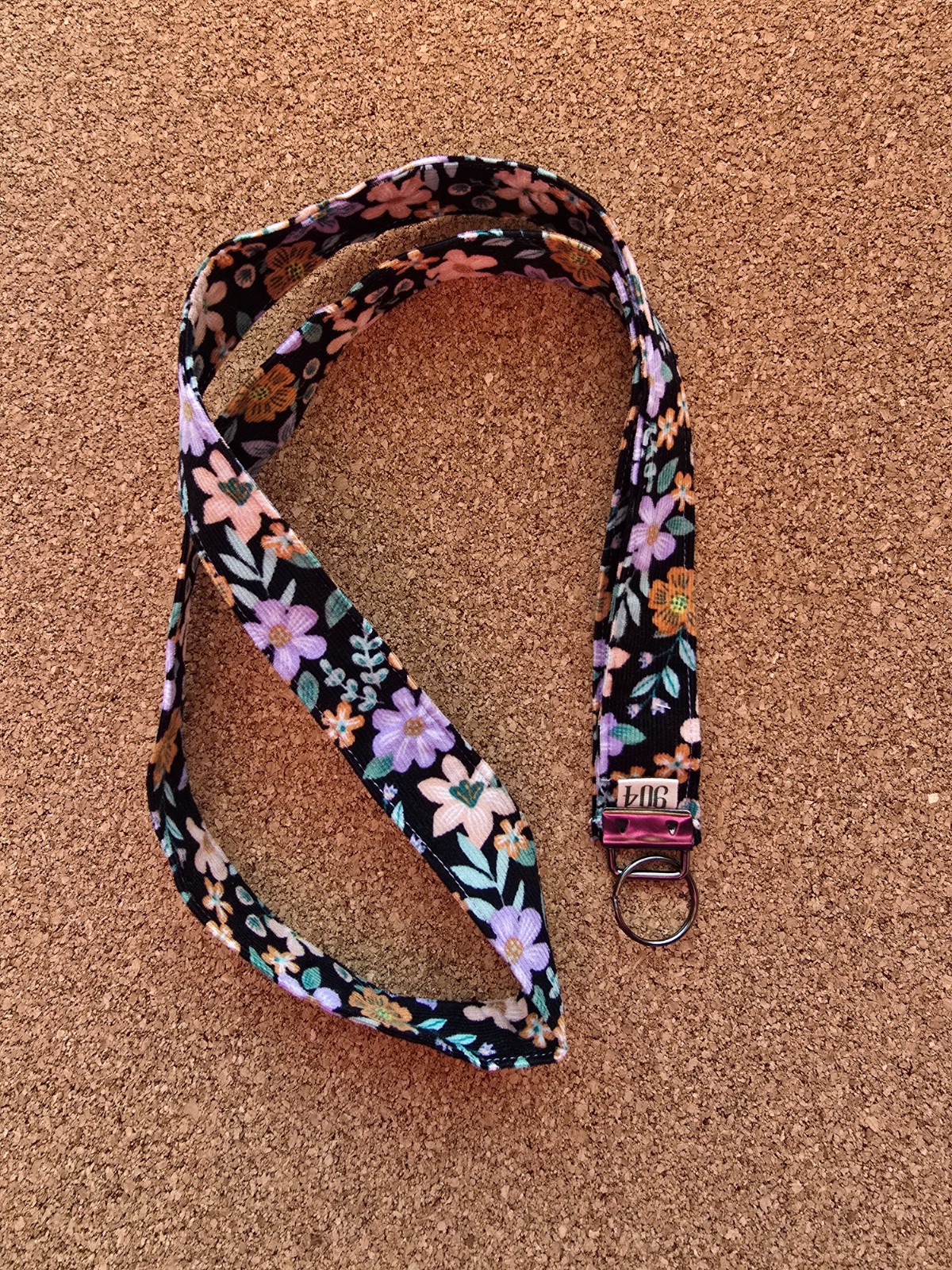 Keycord vlak | handgemaakt | babyrib | bloemen | Atelier 904