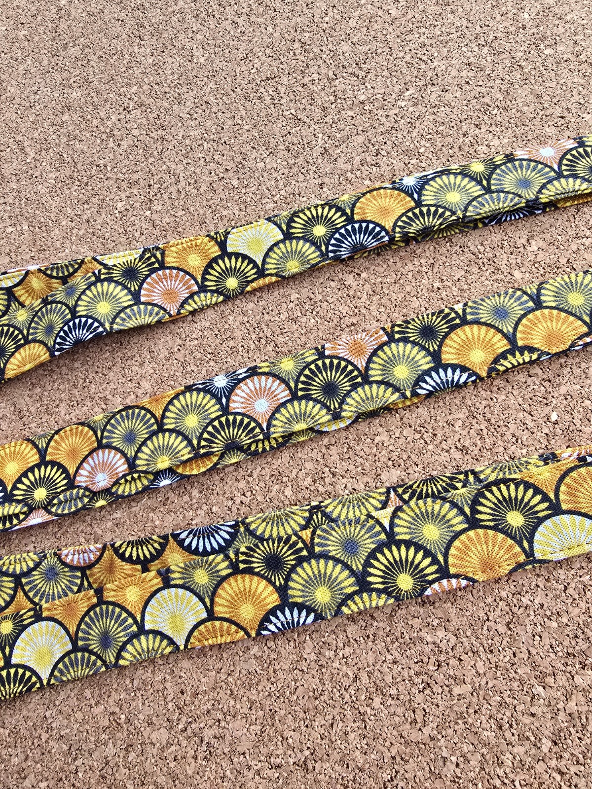 Keycord vlak | handgemaakt | geel, zwart | print | Atelier 904