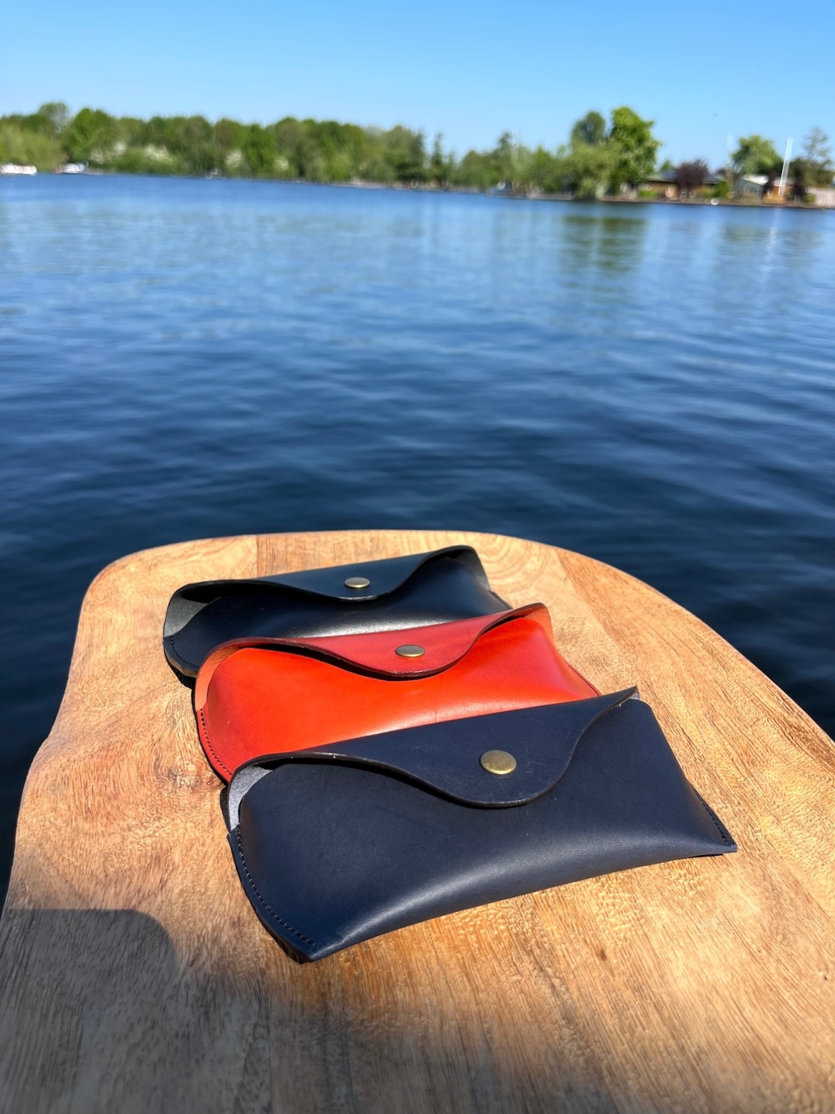 Leren brillenkoker - diverse kleuren