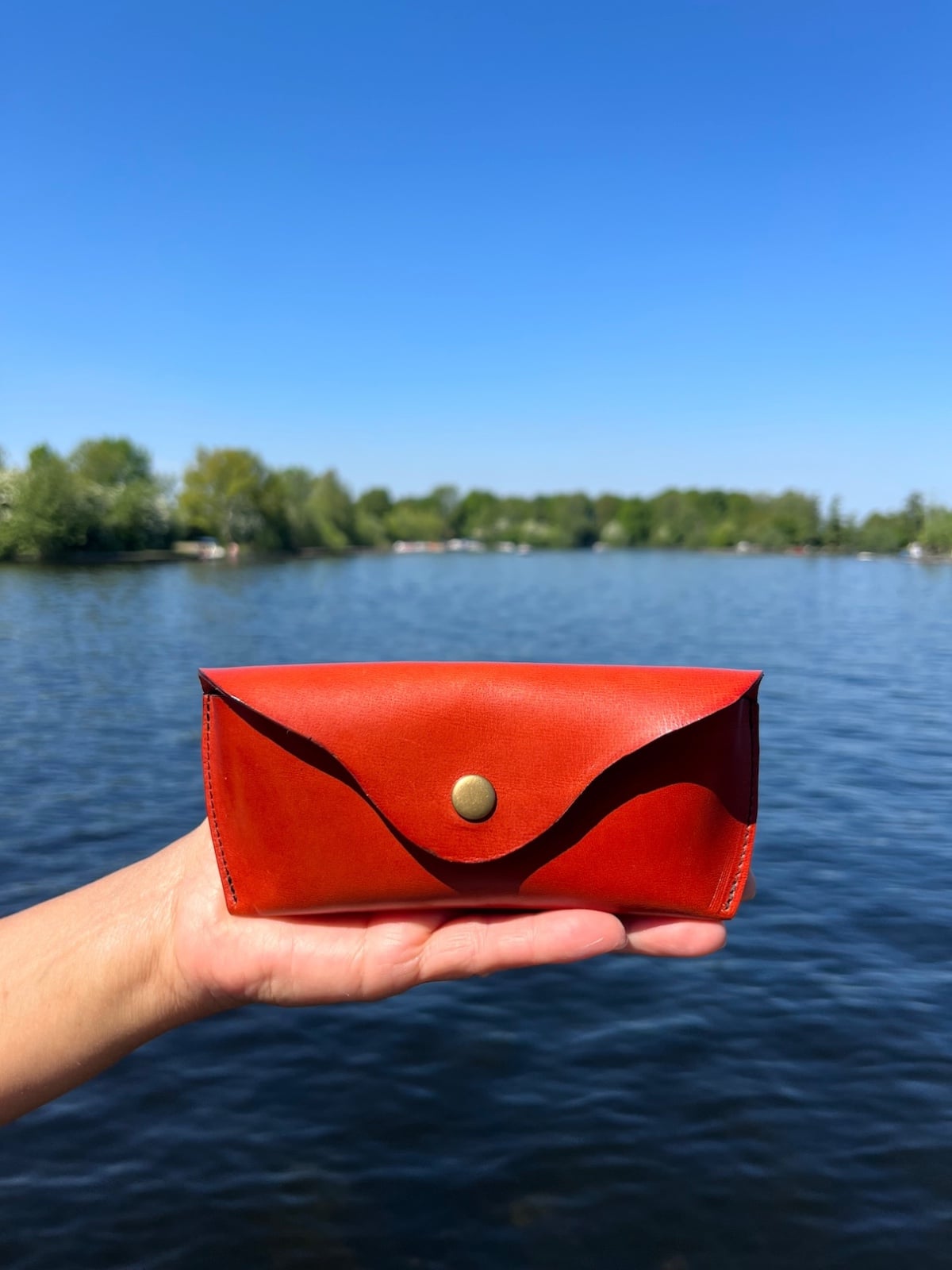 Leren brillenkoker - diverse kleuren