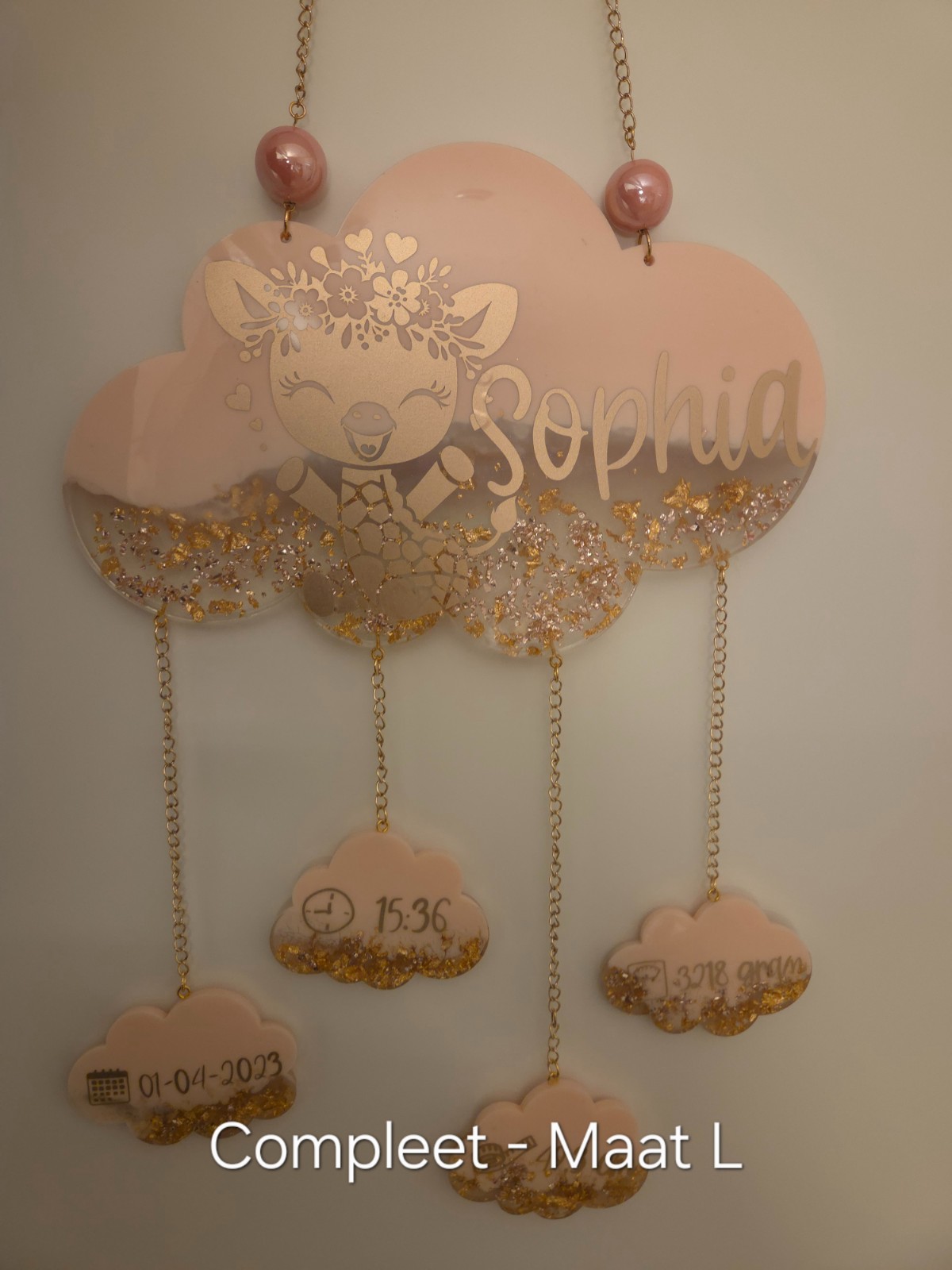 Lieve baby geboortewolk - kraam cadeau - geboorte - custom