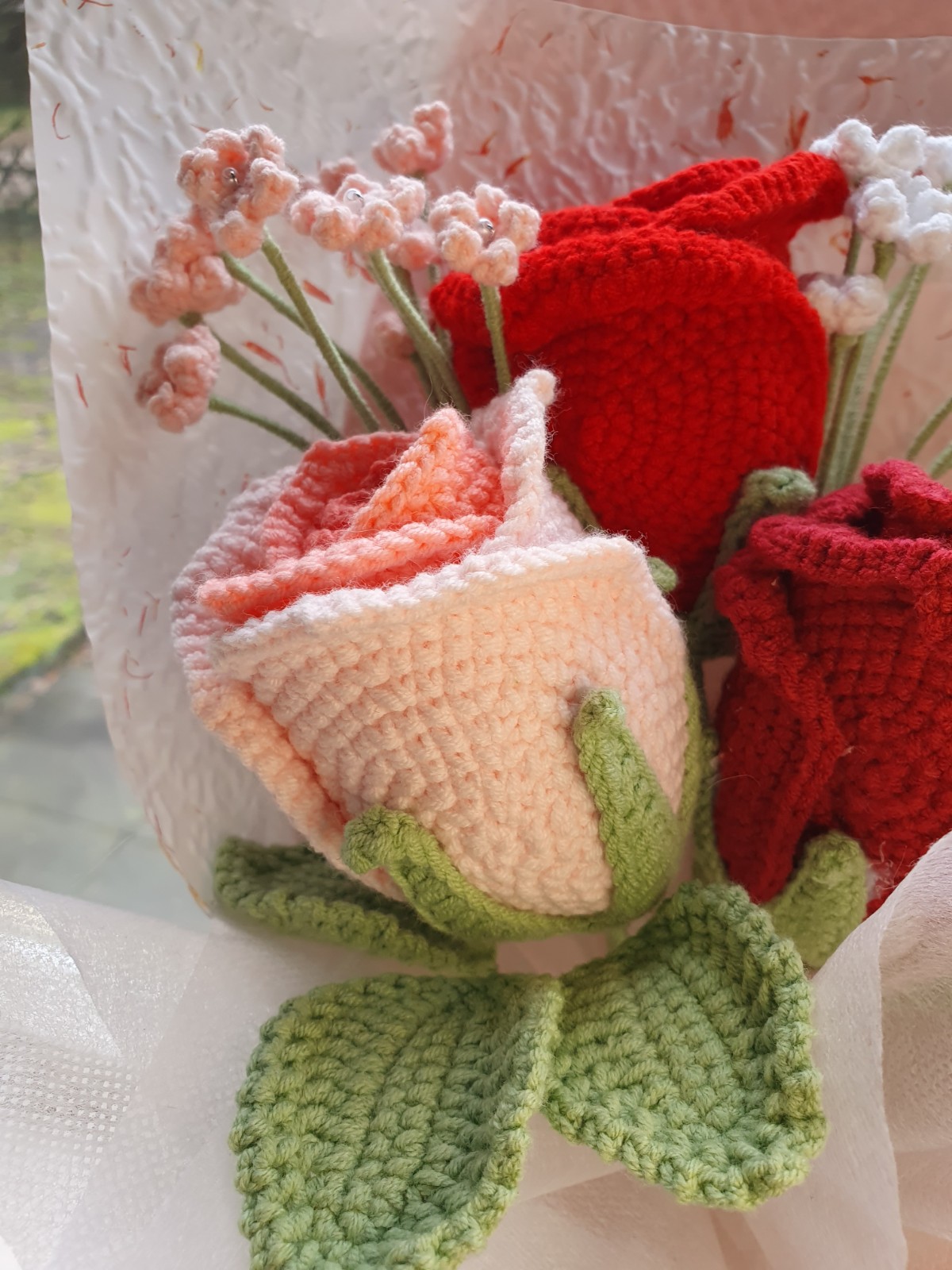 Luxe Gehaakt Rozenboeket – Valentijnseditie