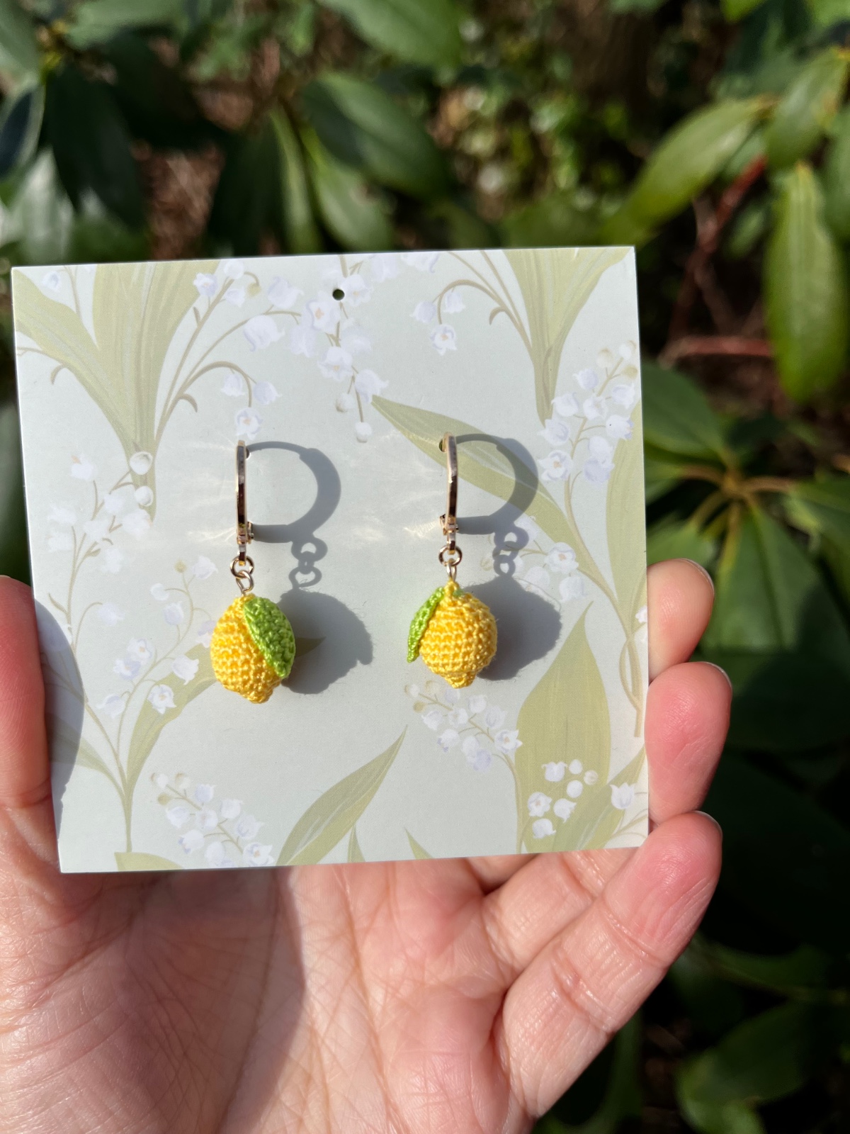 Micro gehaakte citroen oorringen