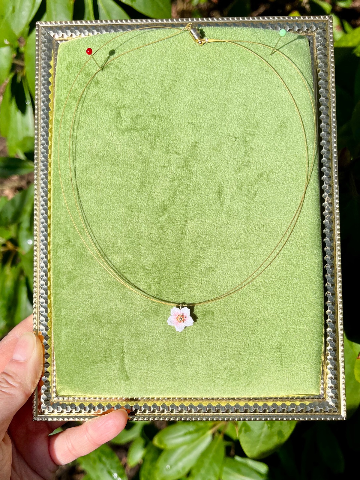 Micro gehaakte kersenbloesem sieradenset