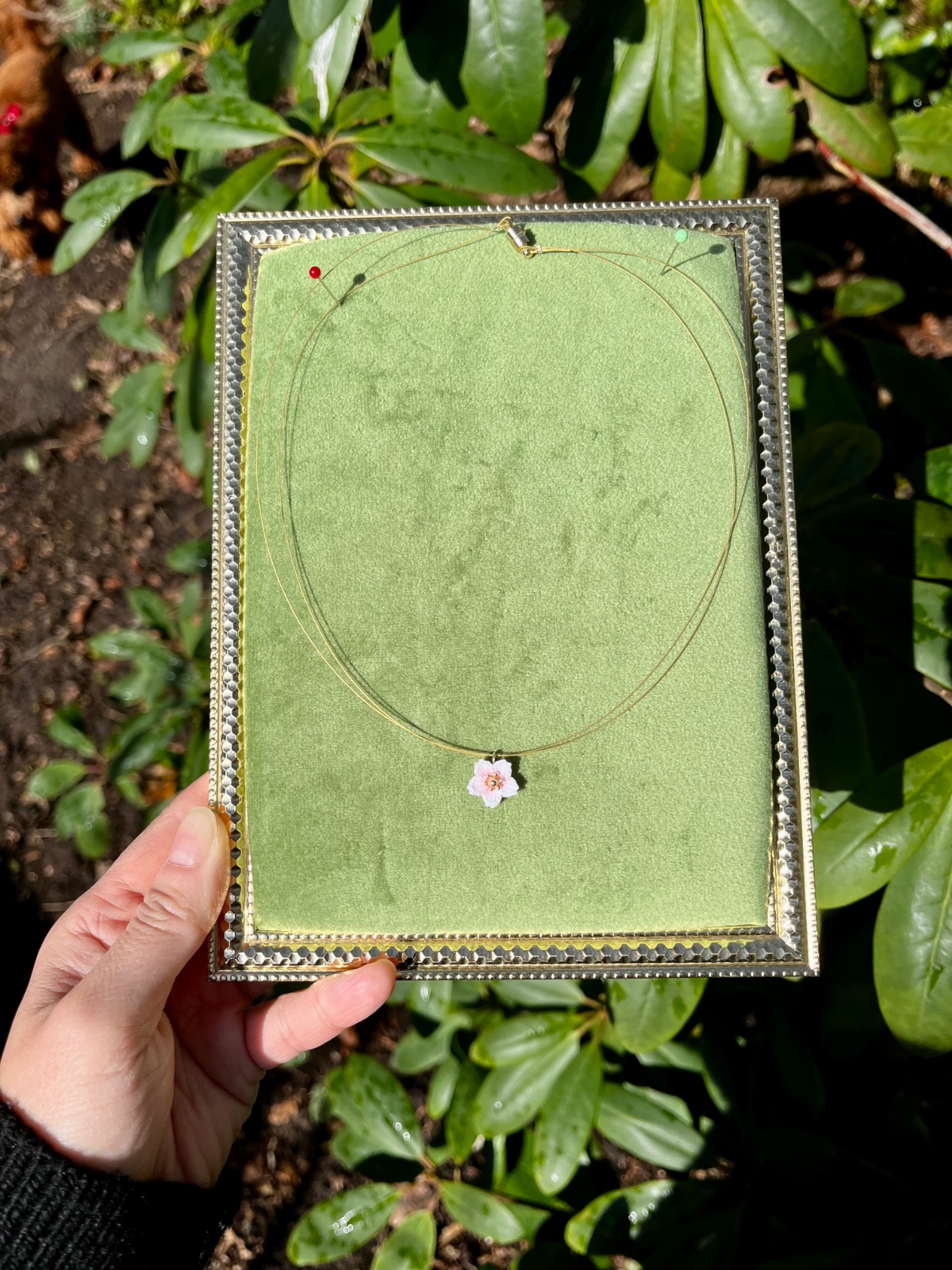 Micro gehaakte kersenbloesem sieradenset