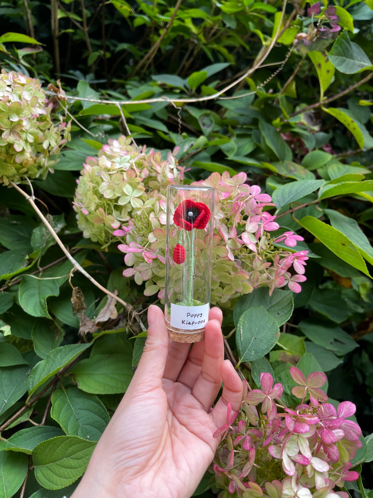 Micro gehaakte Klaproos Bloemenbroches