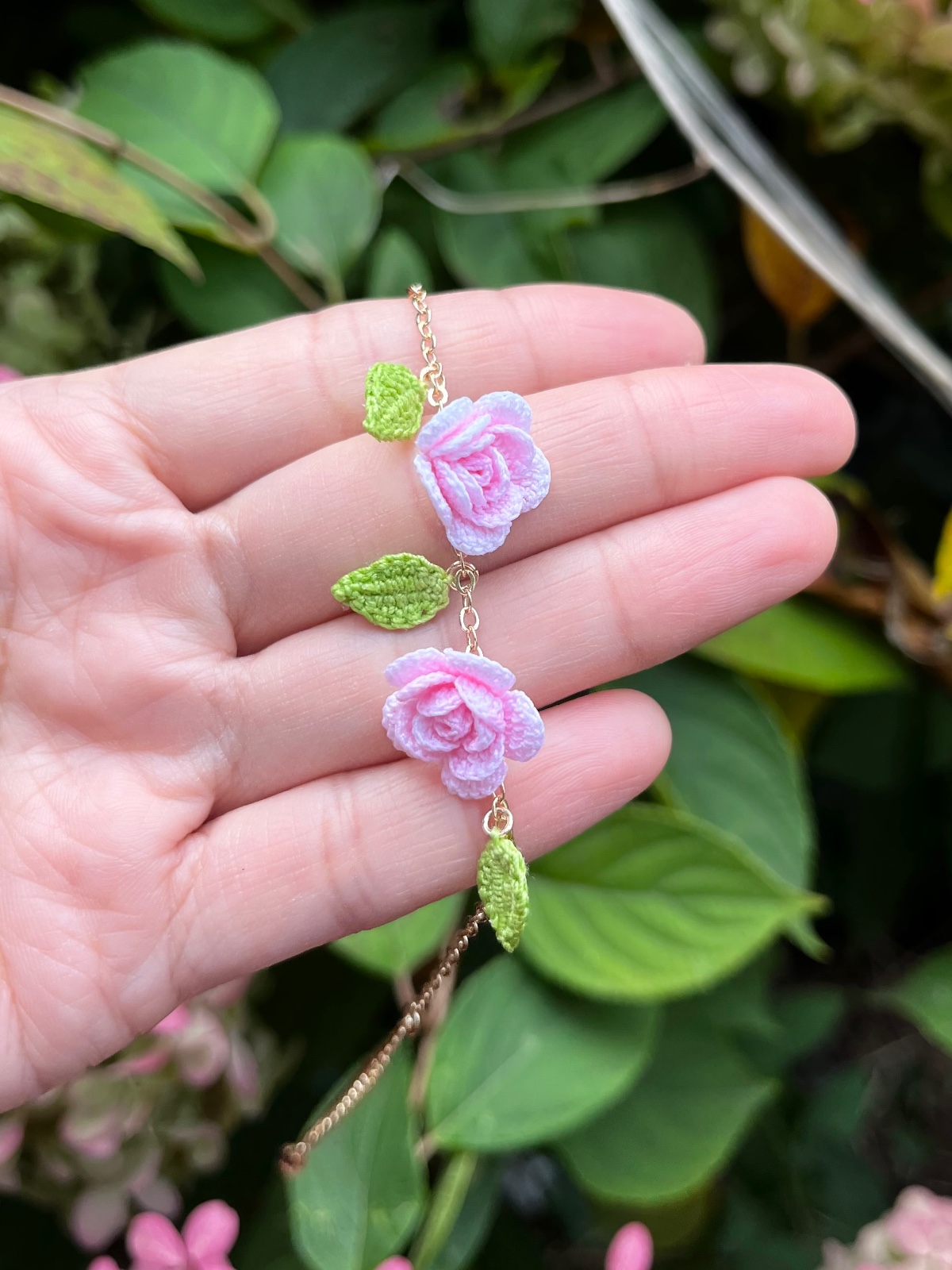 Micro Gehaakte Rozen Armband