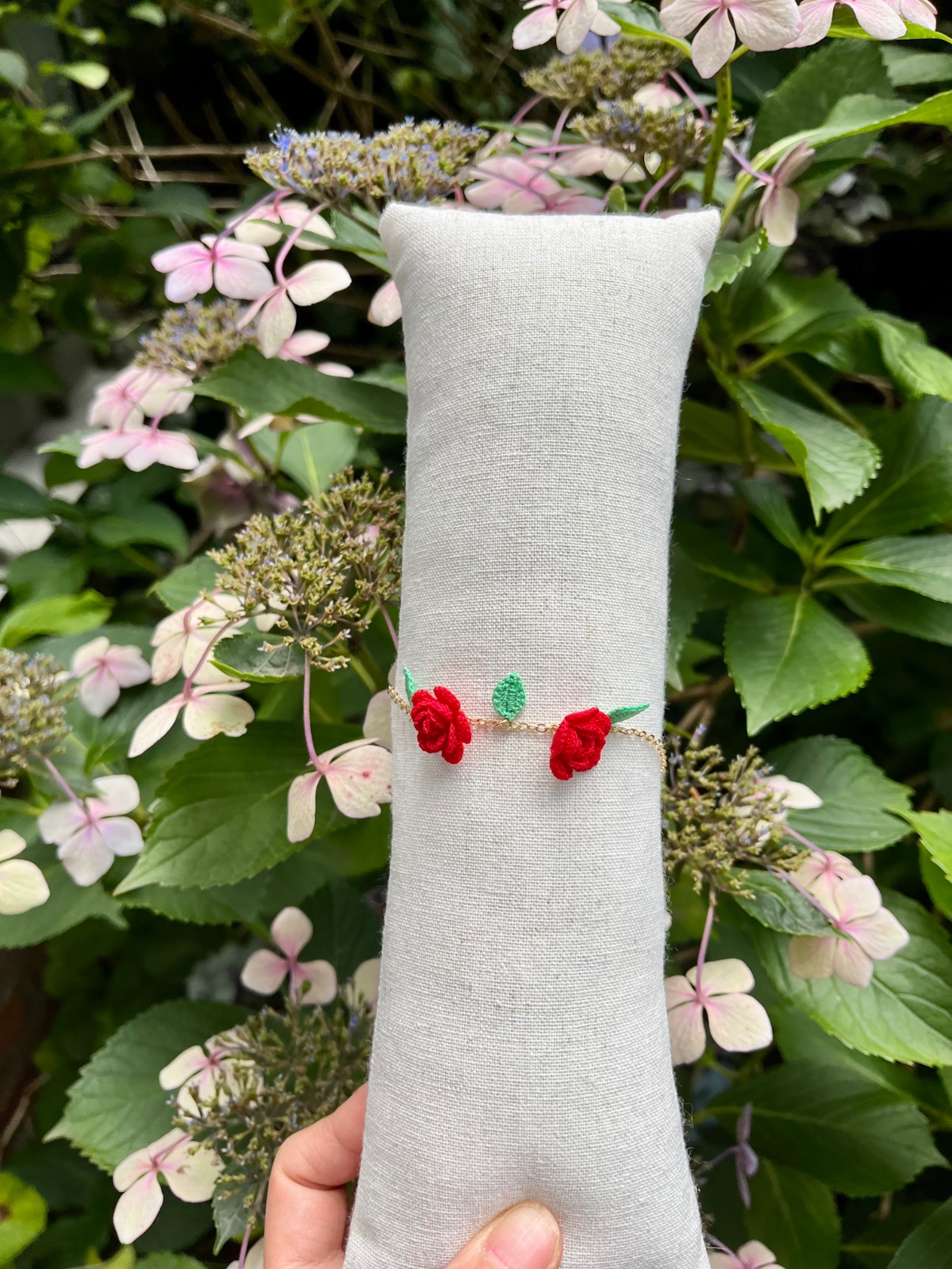 Micro Gehaakte Rozen Armband