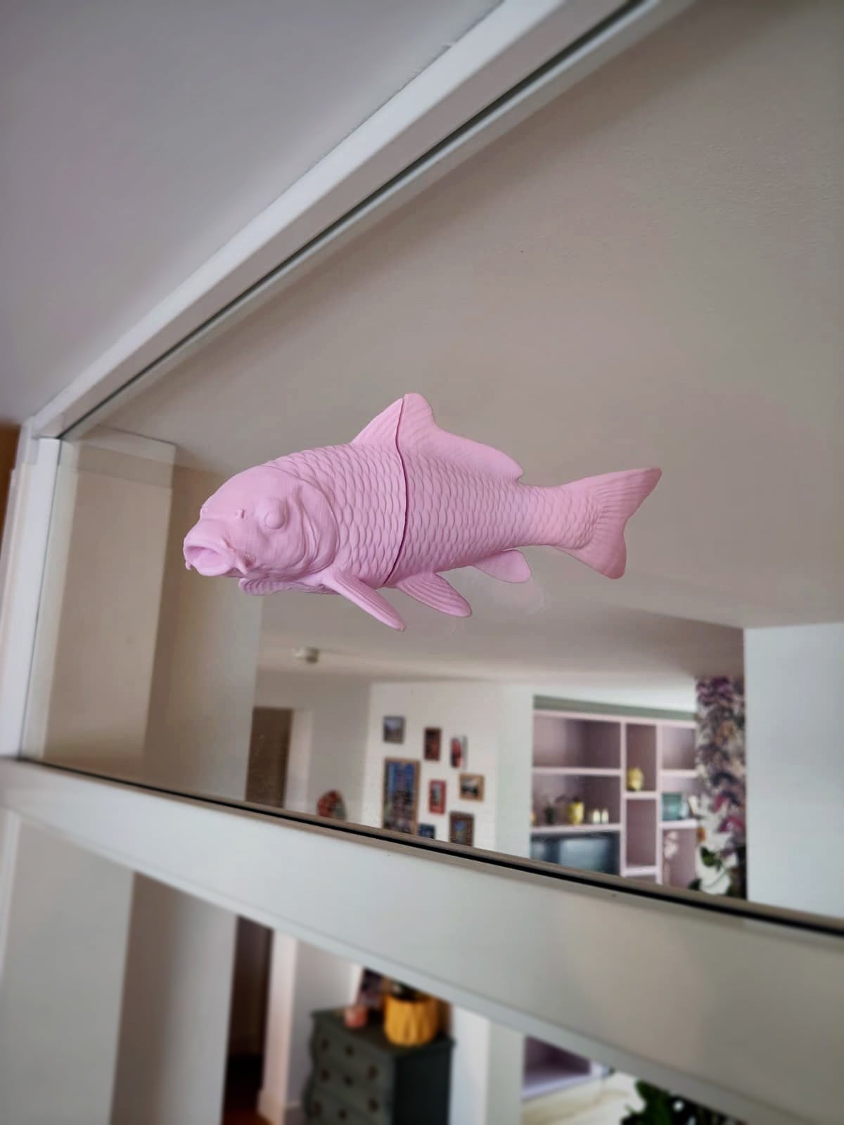 Pastel Pink Koi fish window art