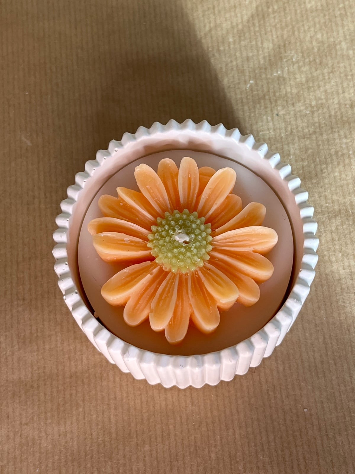 Potje kaars met bloem