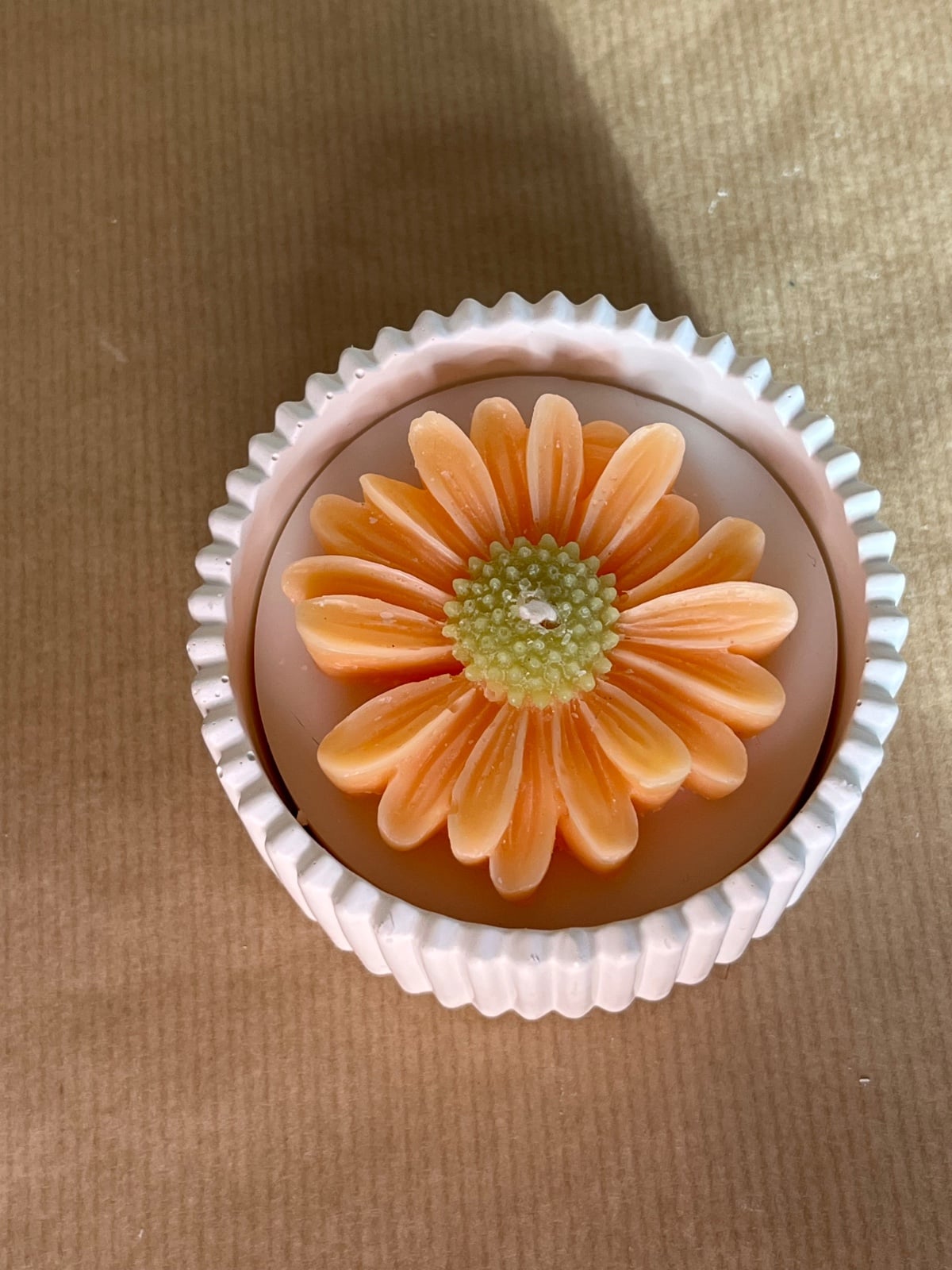 Potje kaars met bloem