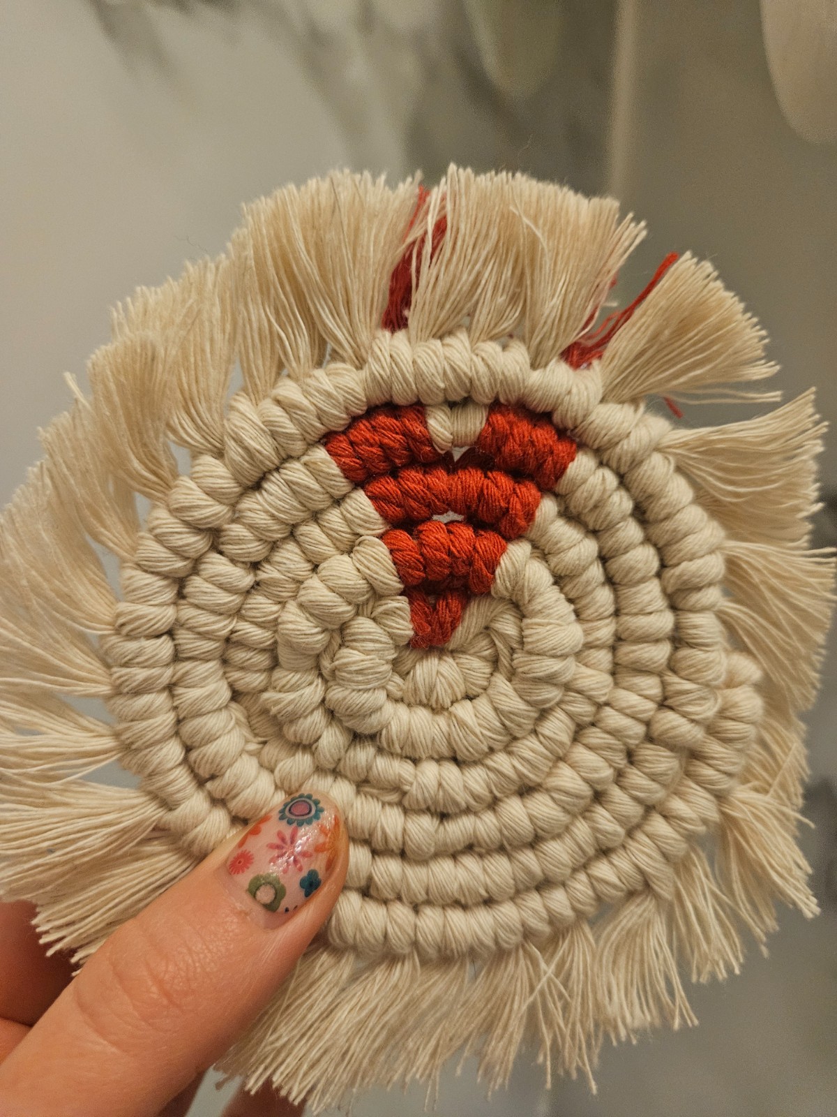 Valentine macrame onderzetter