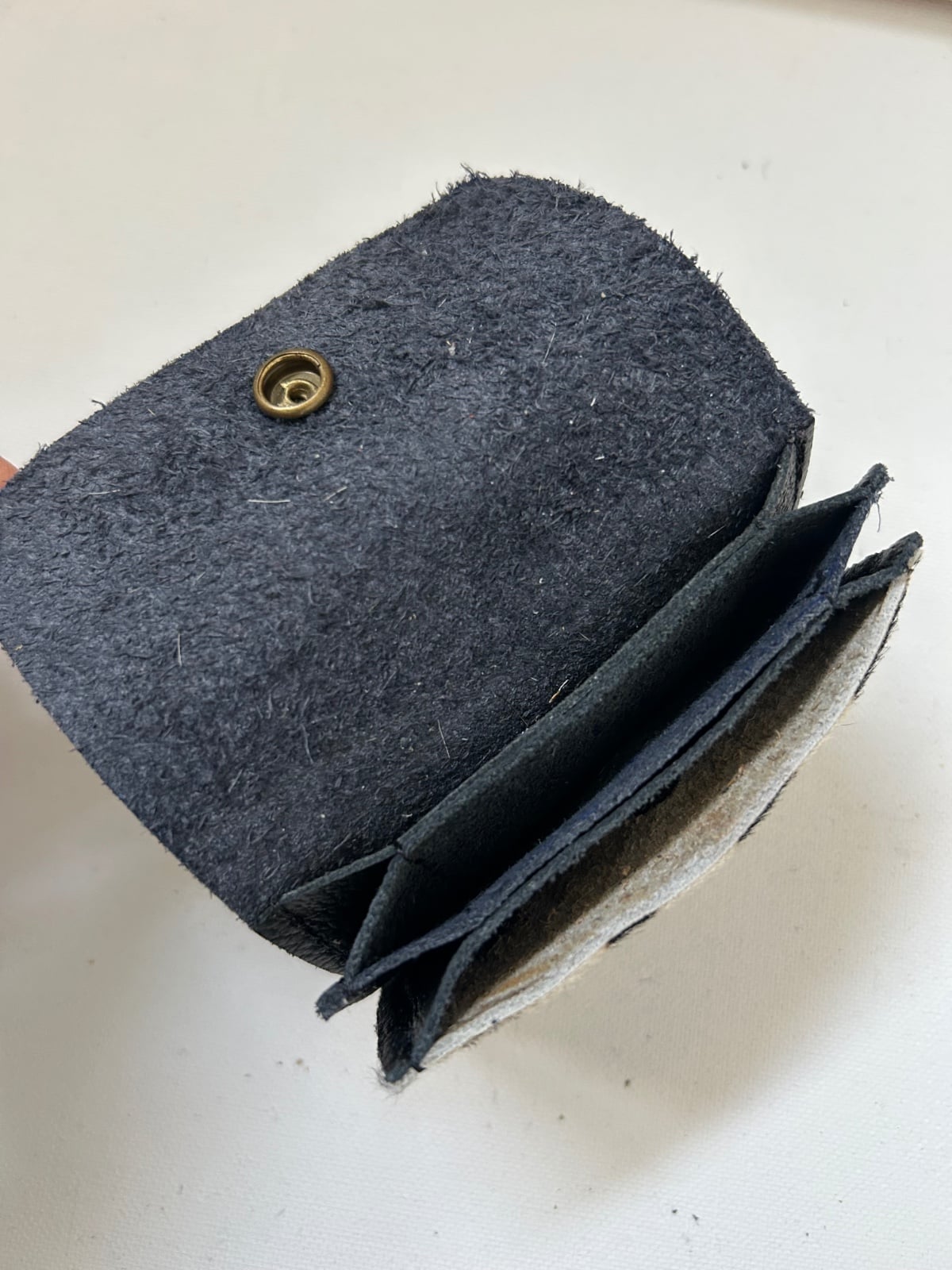 Leren pasjeshouder/ portemonnee met zebraprint, 3 vakken.