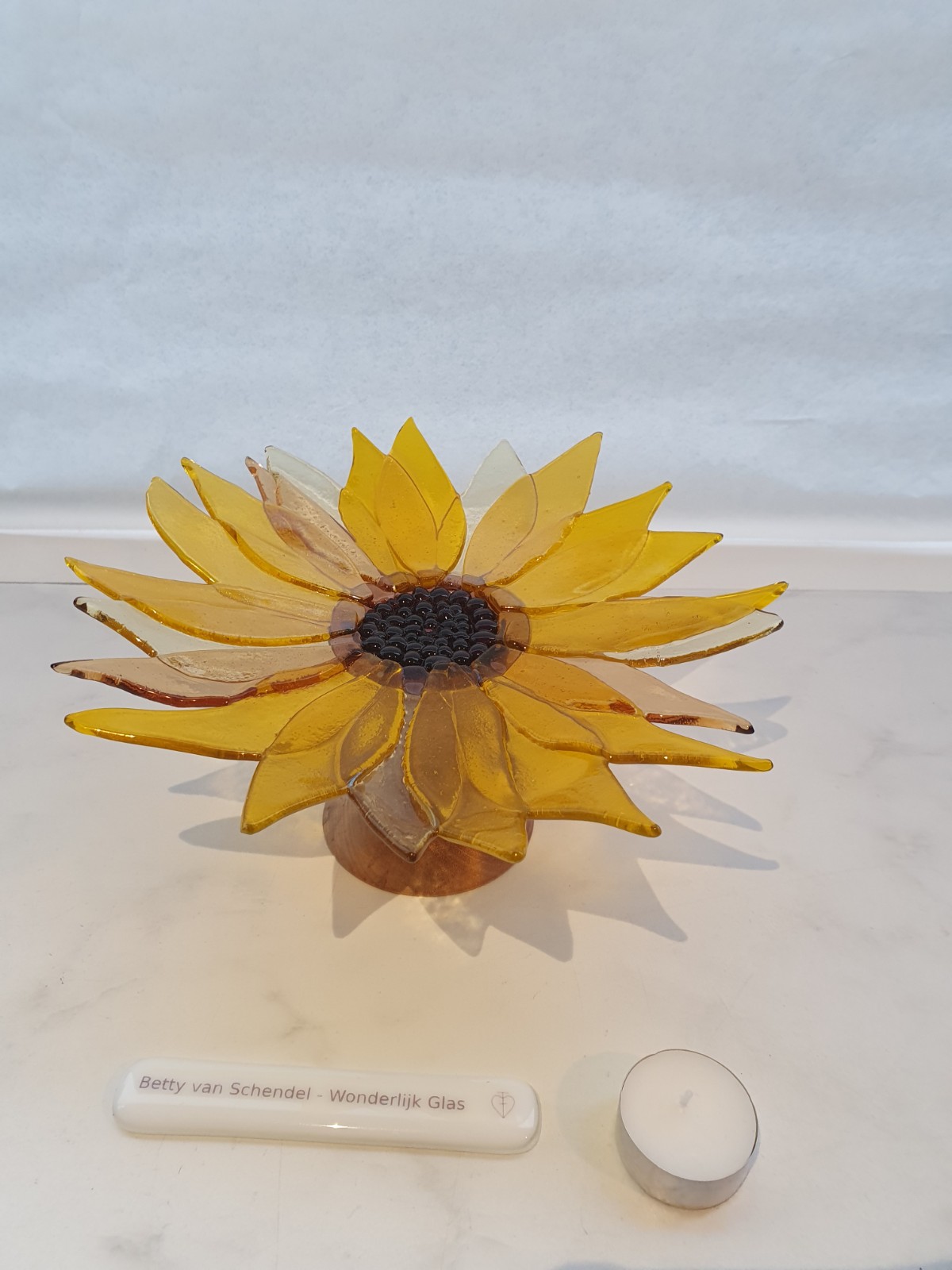Zonnebloem glasobject