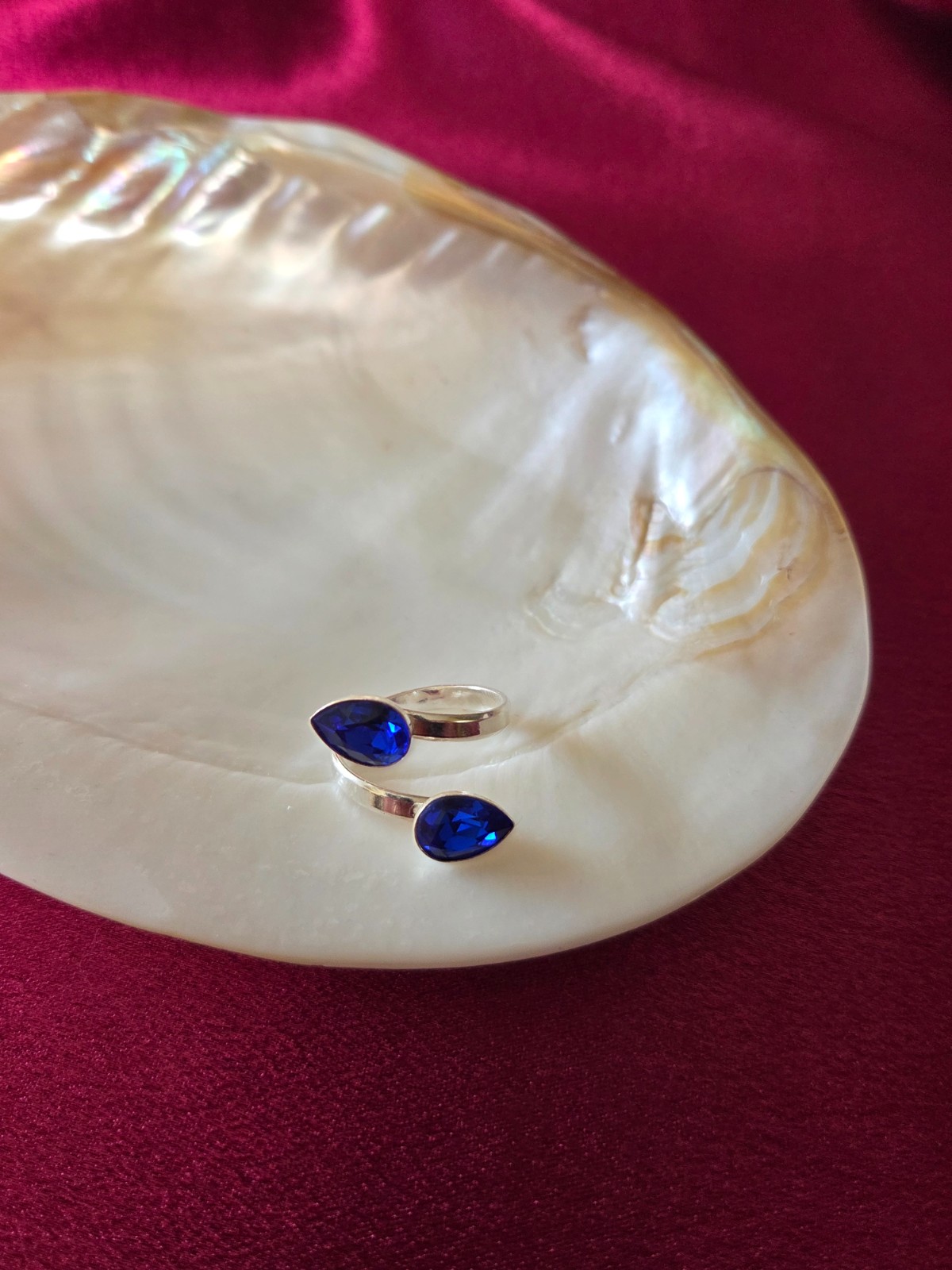 925 zilveren ring ingelegd met Oostenrijks kristal - verstelbaar - 118188 925 zilveren ring ingelegd met Oostenrijks kristal - verstelbaar